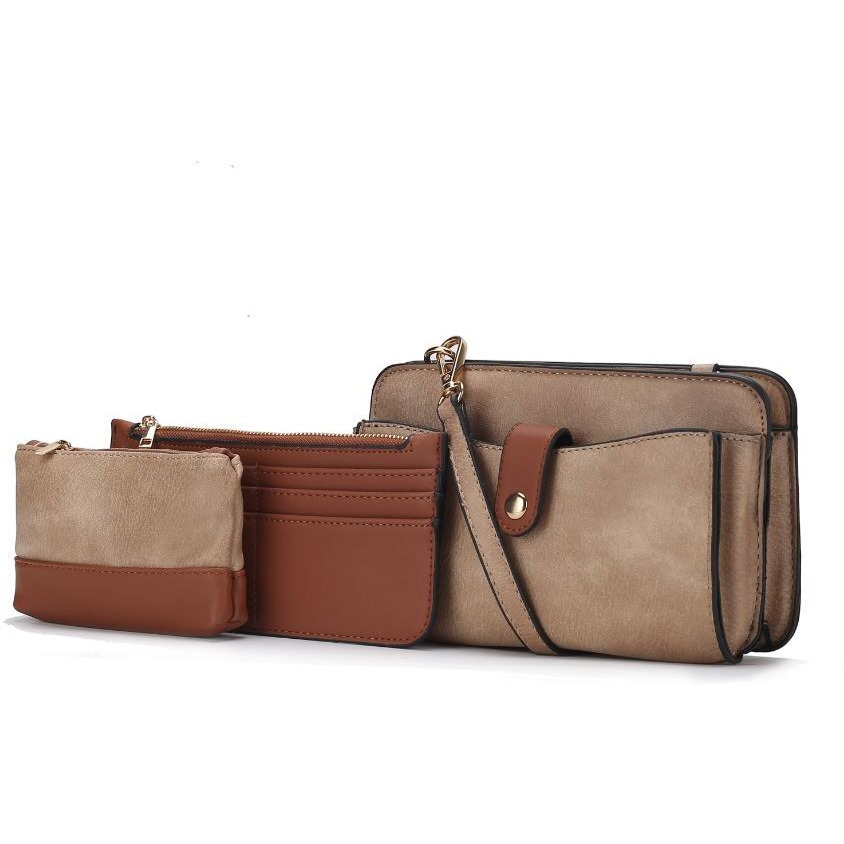 MKF Collection Muriel Vegan Leather Women Crossbody Bag with Card holder and Small Pouch by Mia k