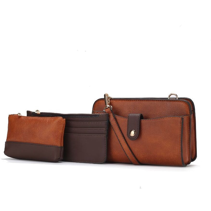 MKF Collection Muriel Vegan Leather Women Crossbody Bag with Card holder and Small Pouch by Mia k