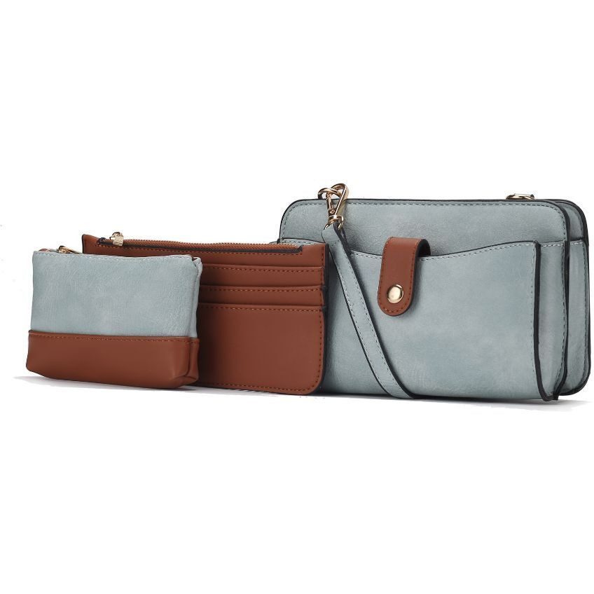 MKF Collection Muriel Vegan Leather Women Crossbody Bag with Card holder and Small Pouch by Mia k