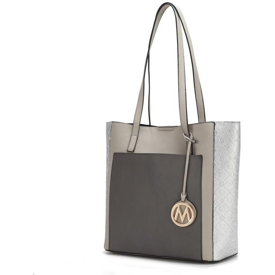 MKF Collection Leah Vegan Leather color block Women Tote Bag by Mia k