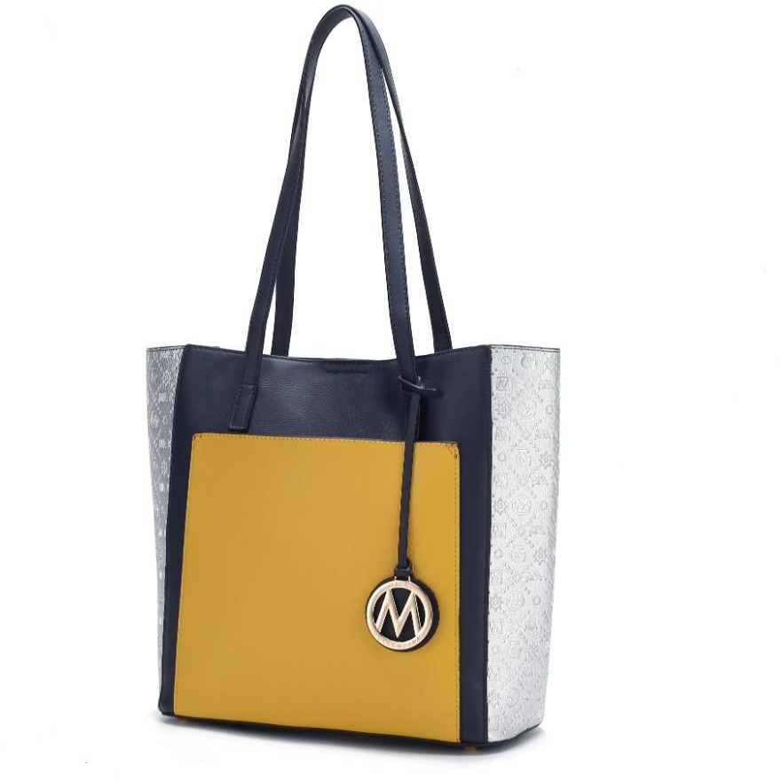 MKF Collection Leah Vegan Leather color block Women Tote Bag by Mia k