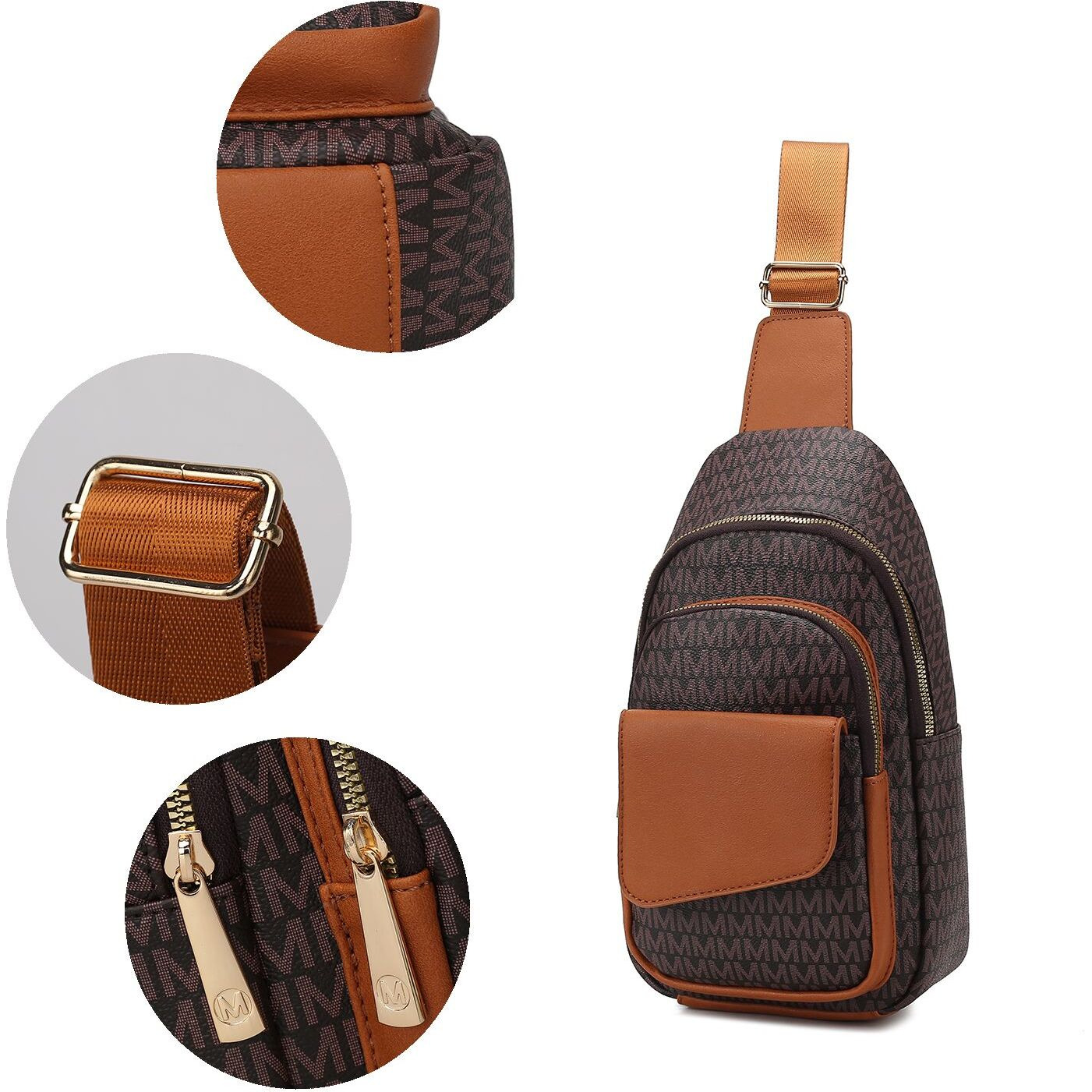 MKF Collection Kace M Logo Printed Vegan Leather Women Sling Bag by Mia k