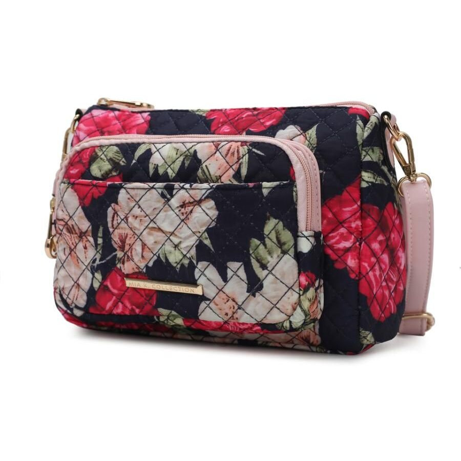 MKF Collection Rosalie Cotton Botanical Pattern Women Shoulder Handbag by Mia k