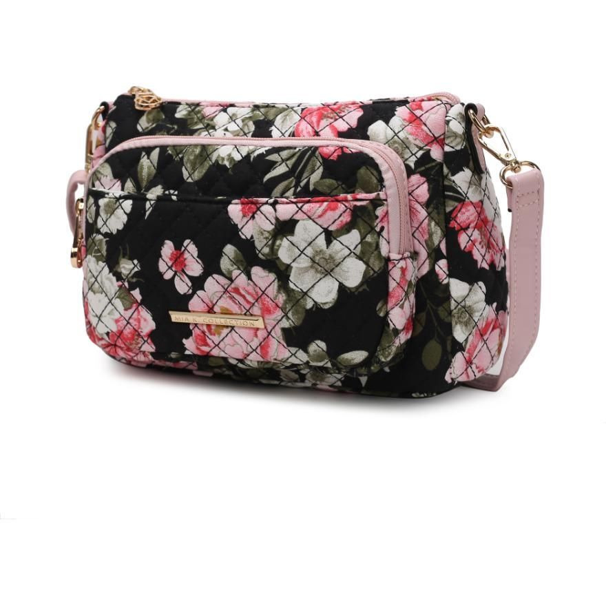 MKF Collection Rosalie Cotton Botanical Pattern Women Shoulder Handbag by Mia k