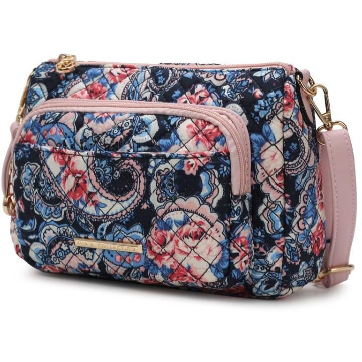 MKF Collection Rosalie Cotton Botanical Pattern Women Shoulder Handbag by Mia k