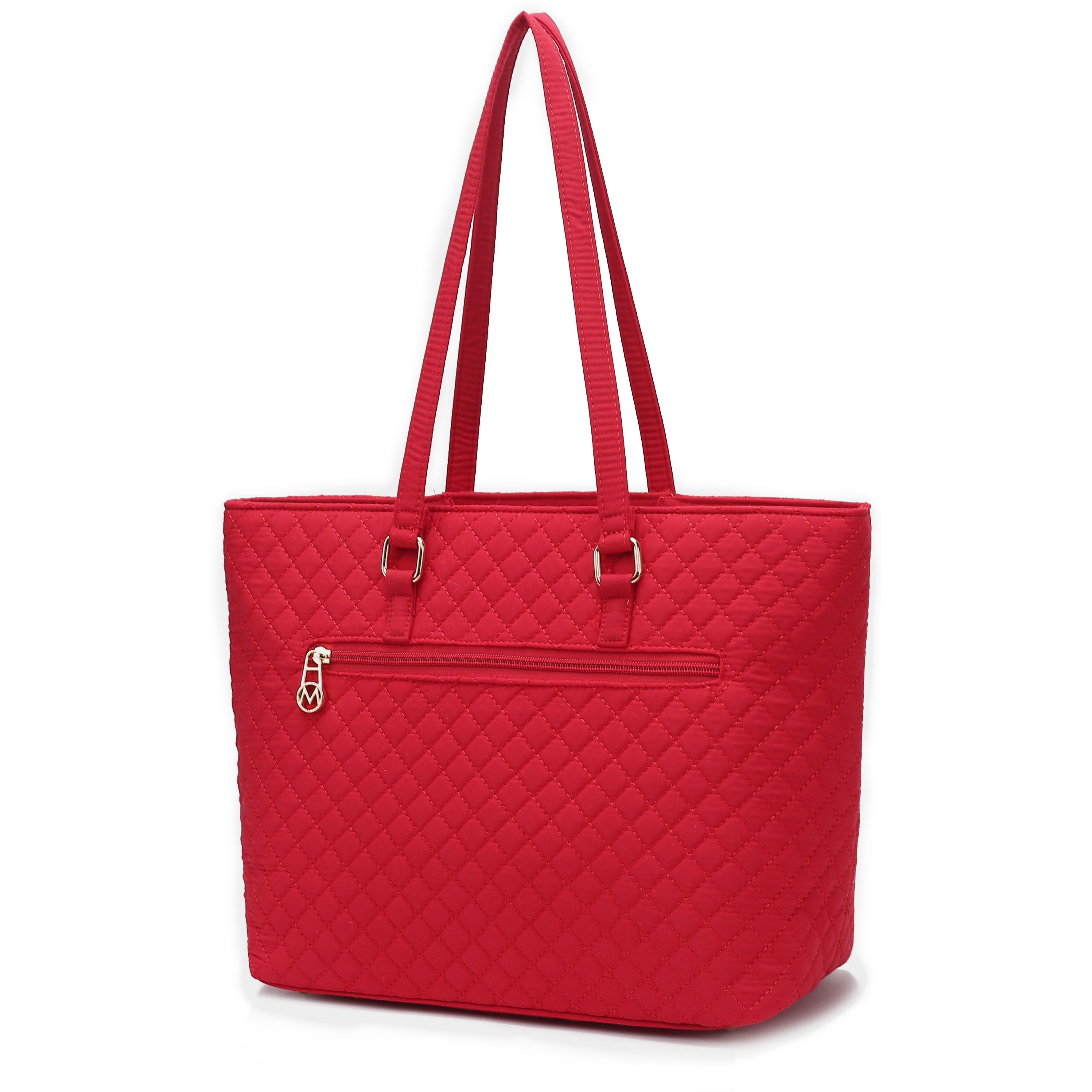 MKF Collection Hallie Solid Quilted Cotton Women Tote Bag by Mia K