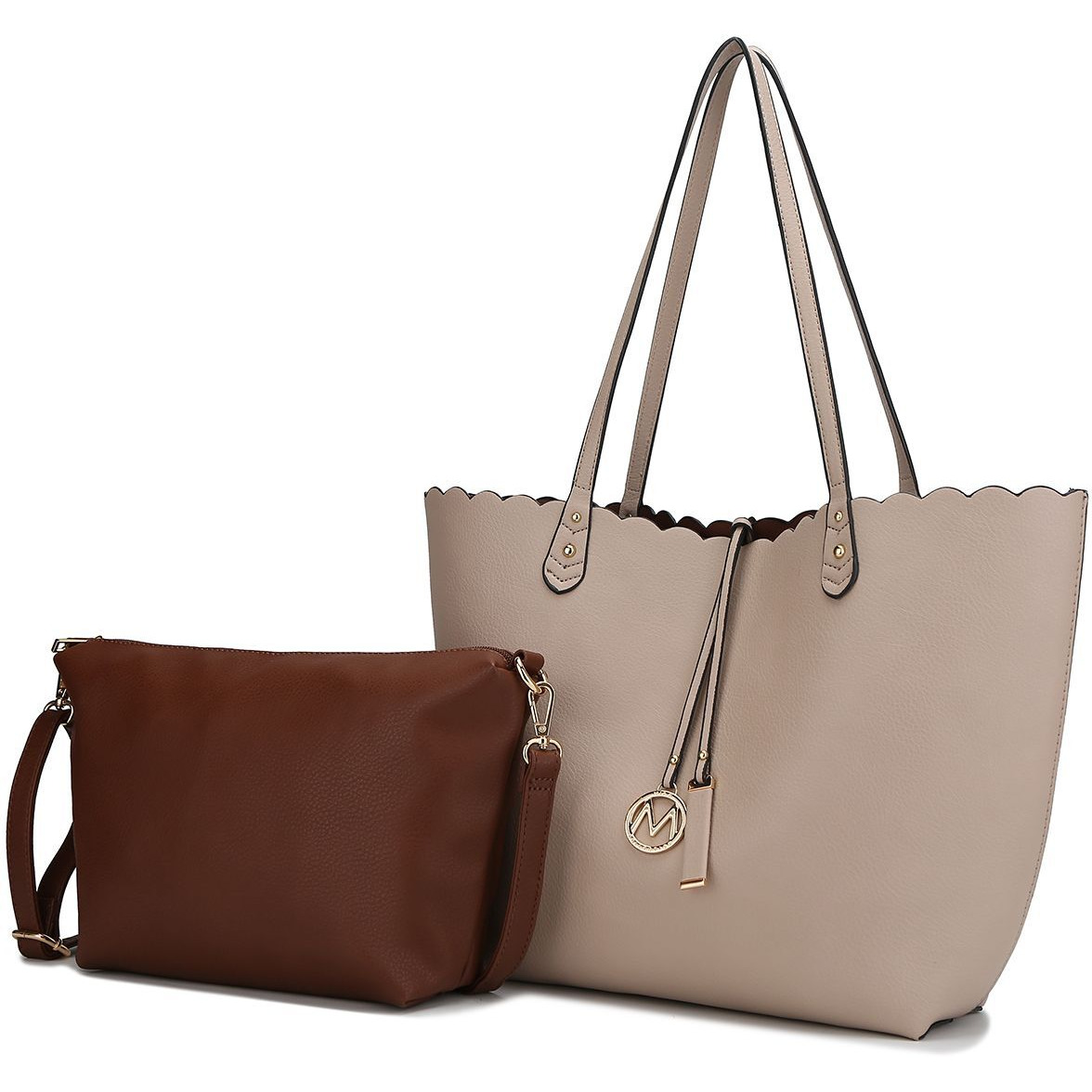 MKF Collection Amahia Vegan Leather Women Reversible Shopper Tote Bag with Crossbody Pouch by Mia K