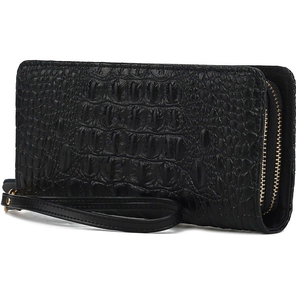 MKF Collection Eve Genuine Leather Crocodile Embossed Women Wristlet Wallet by Mia K