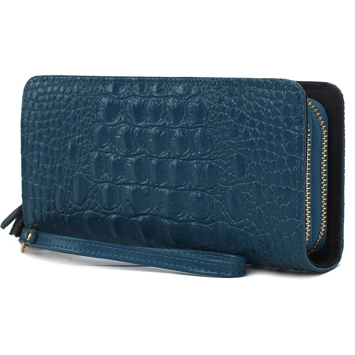 MKF Collection Eve Genuine Leather Crocodile Embossed Women Wristlet Wallet by Mia K