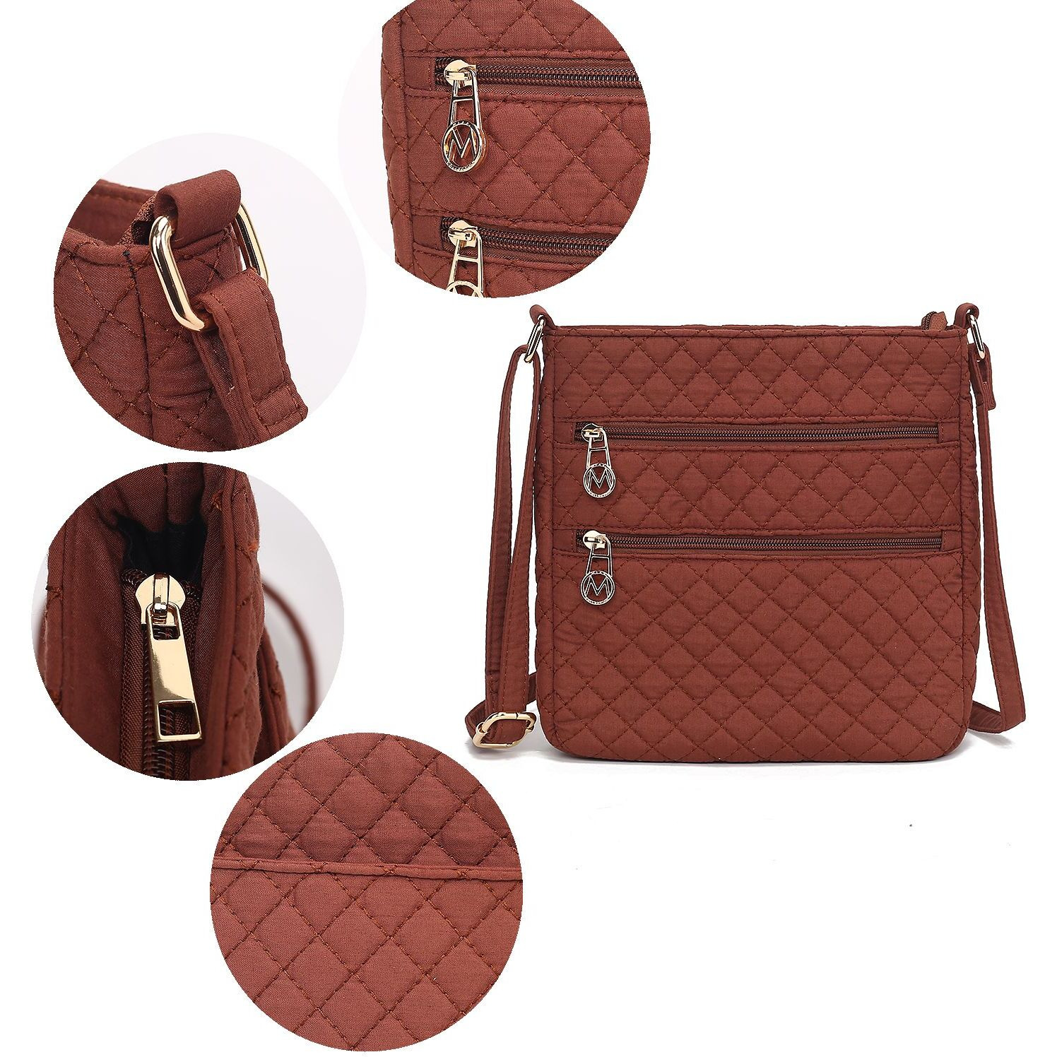 MKF Collection Lainey Solid Quilted Cotton Women's Crossbody Bag by Mia K