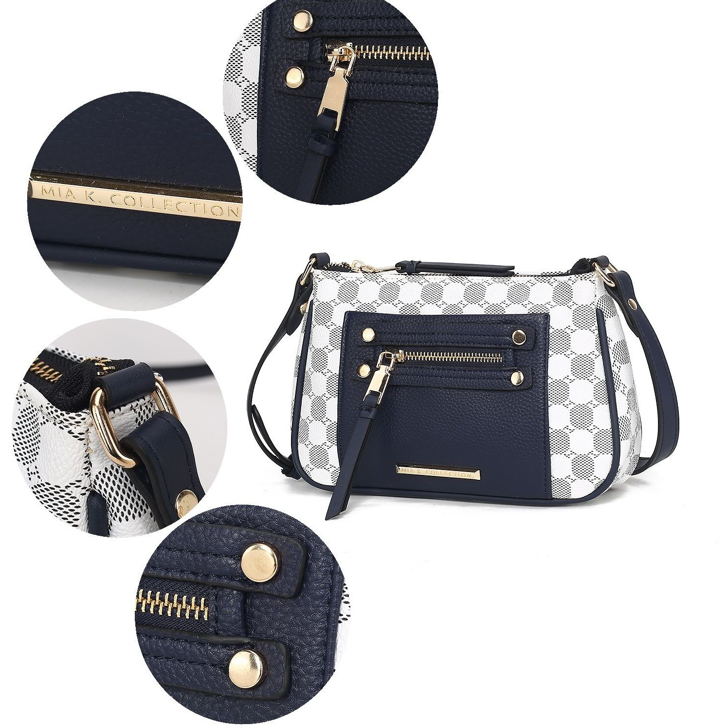 MKF Collection Essie Circular Print Vegan Leather Women's Crossbody Bag by Mia K