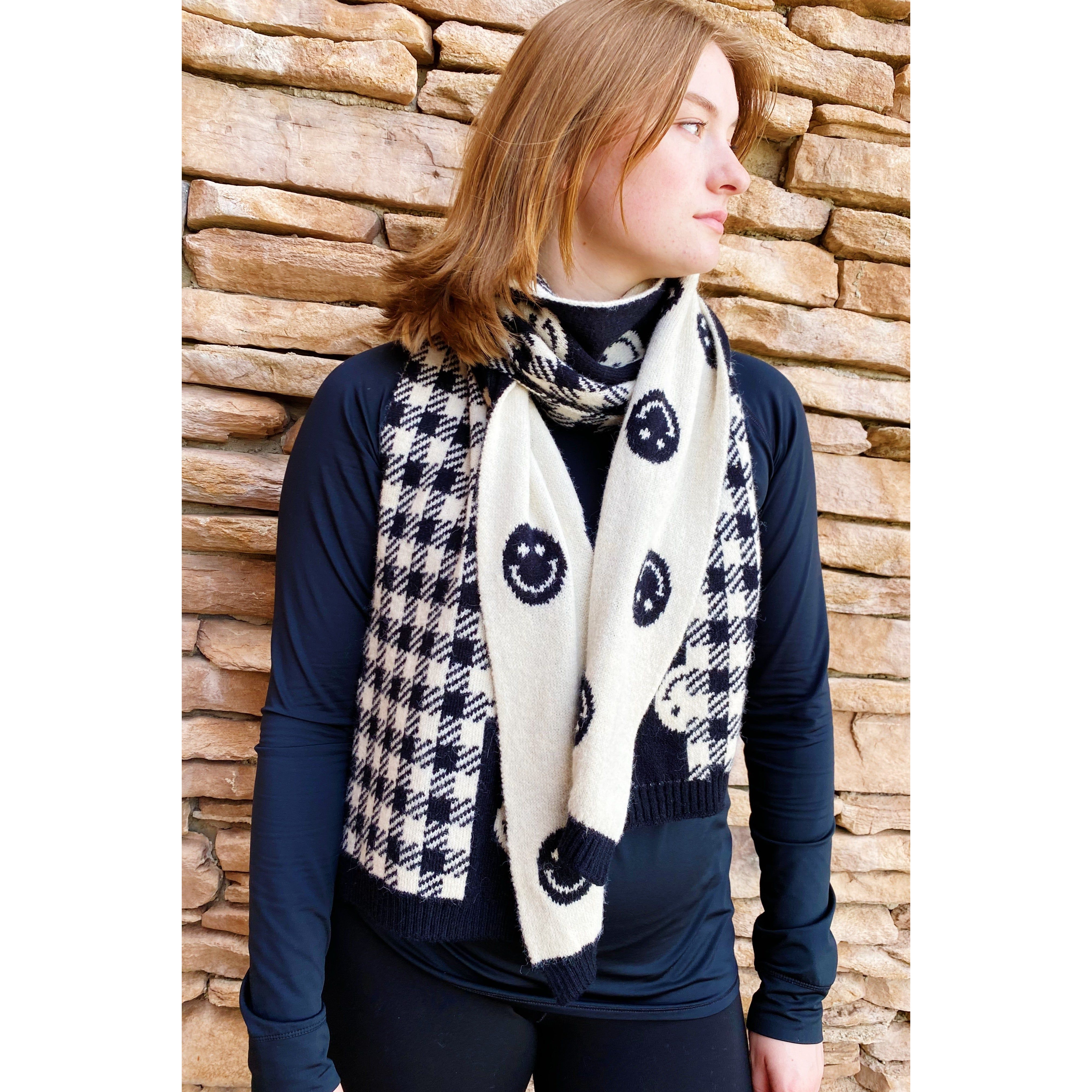 Checked On Happiness Cozy Scarf