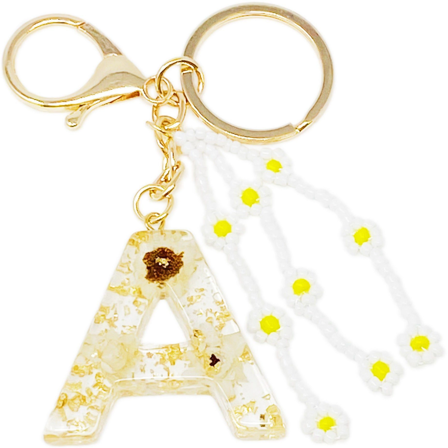 Baby Daisy Initial Key Chain