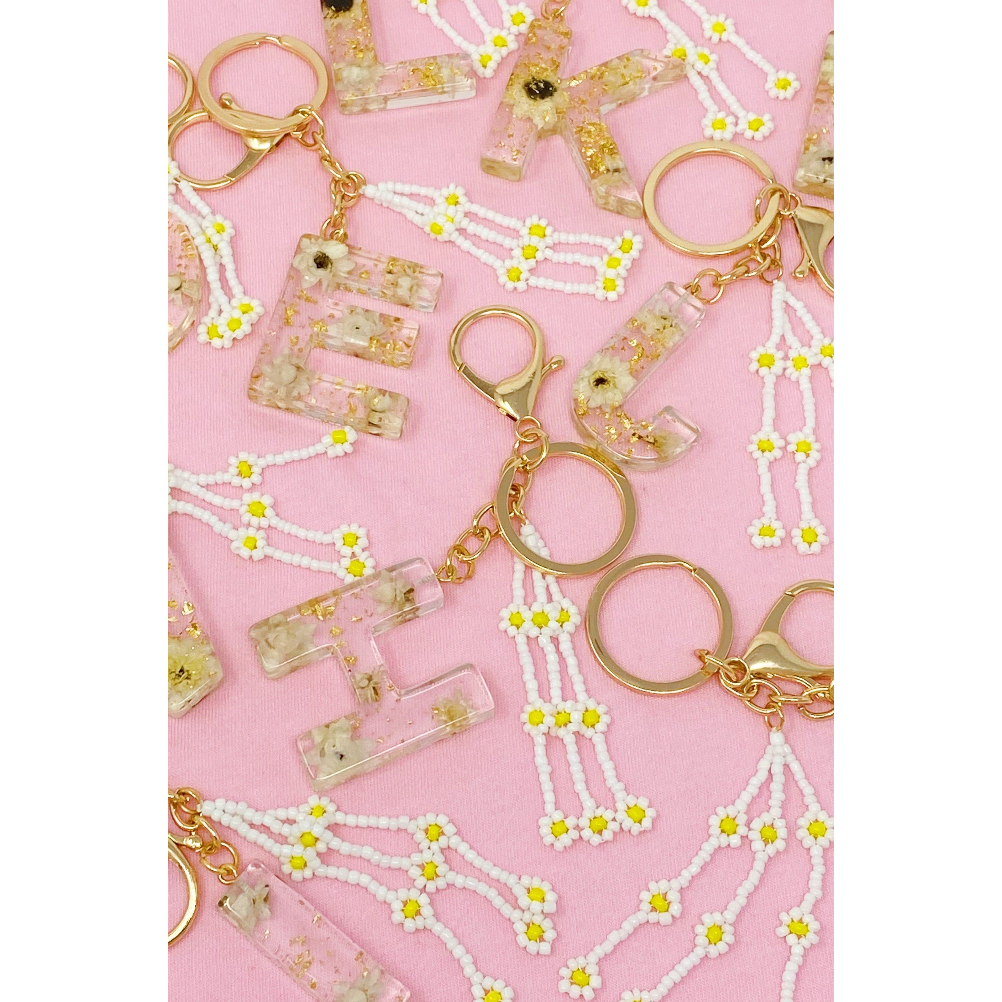Baby Daisy Initial Key Chain