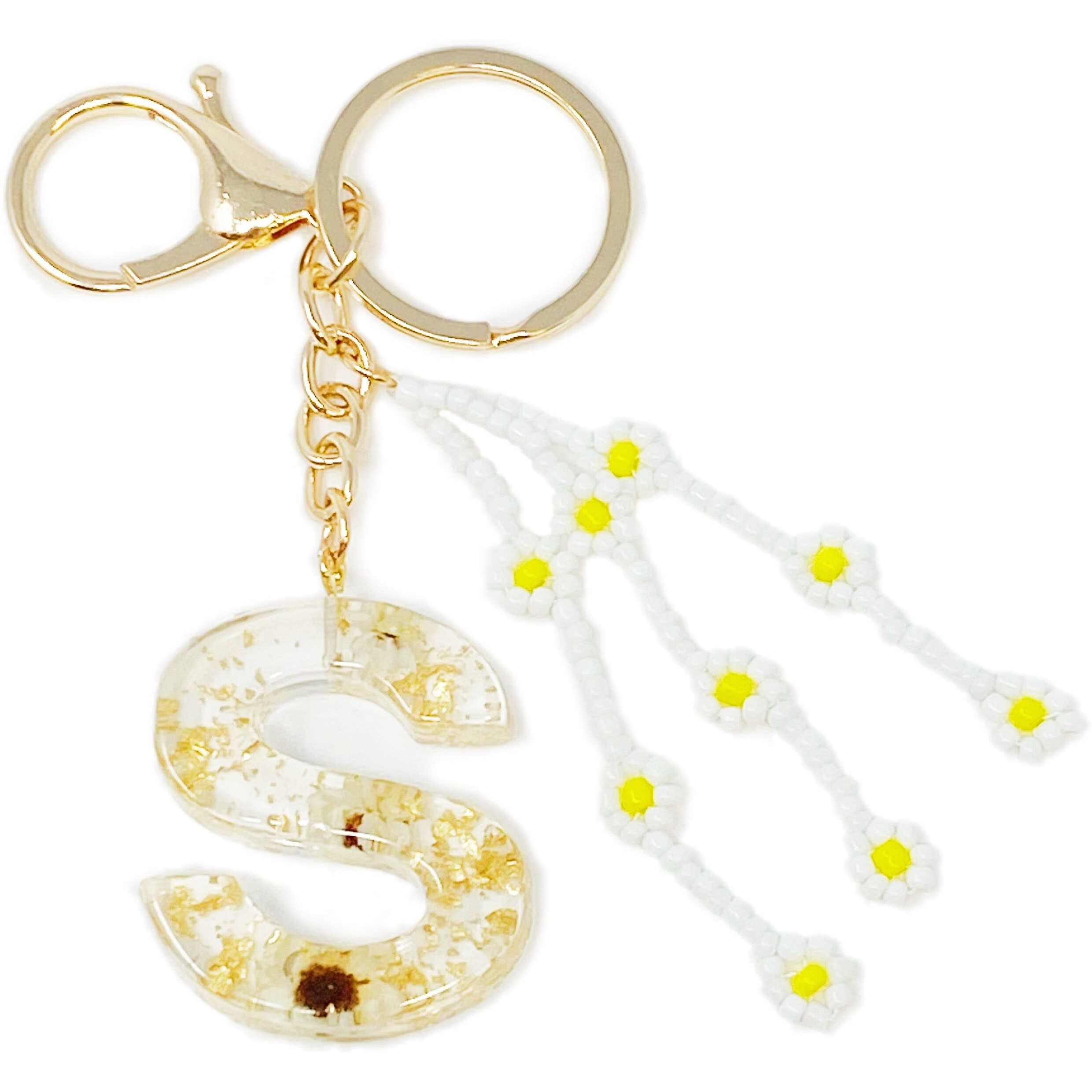 Baby Daisy Initial Key Chain