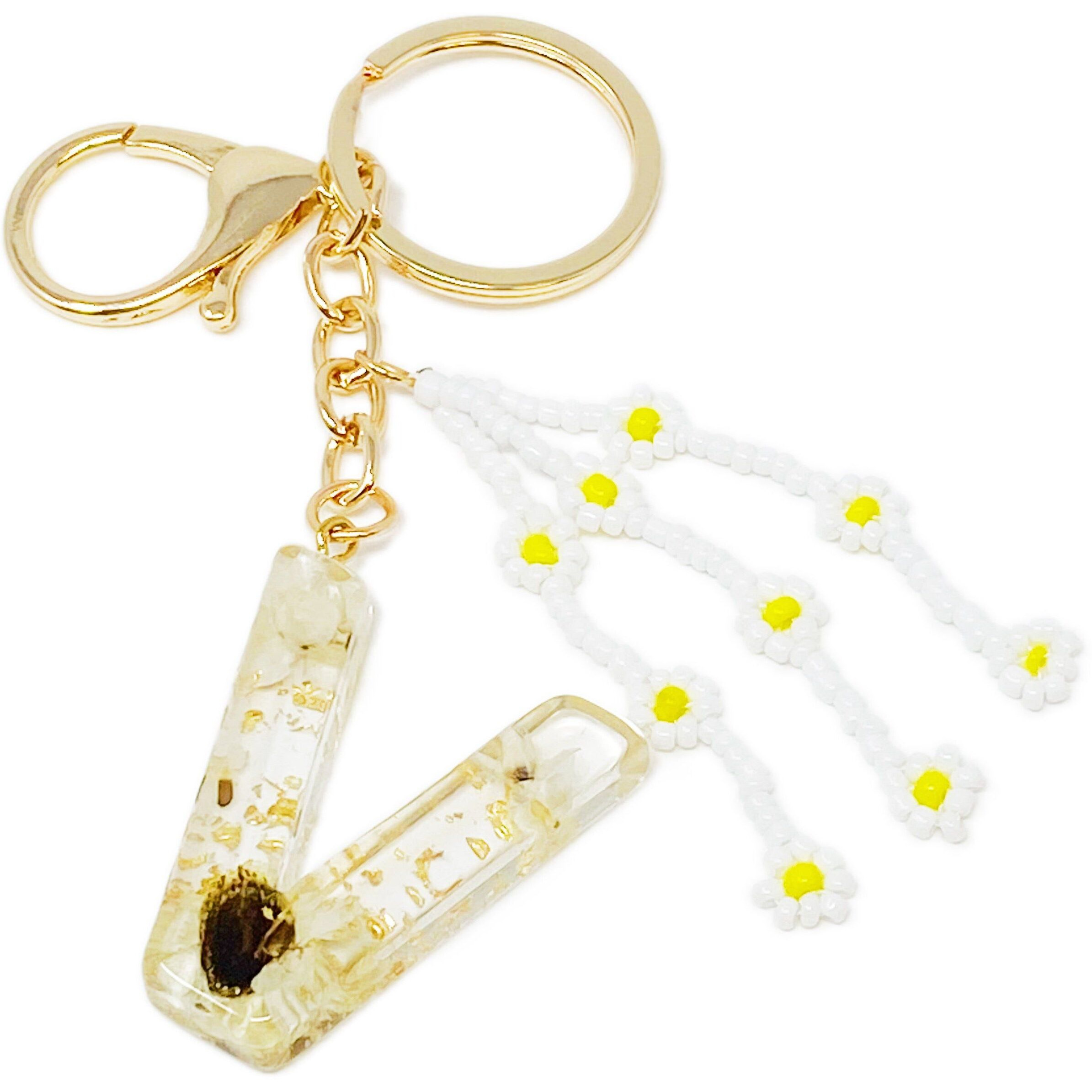 Baby Daisy Initial Key Chain