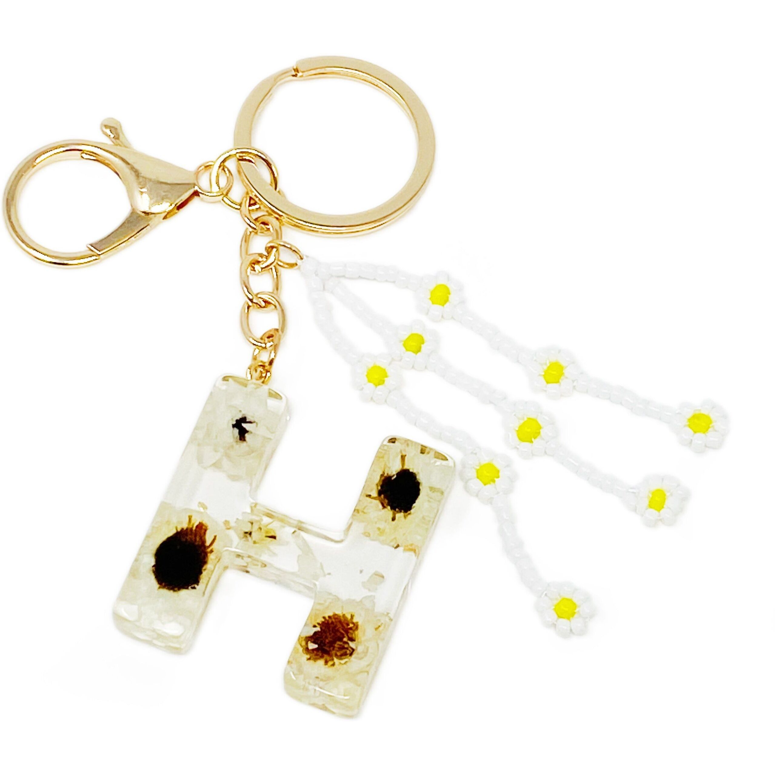 Baby Daisy Initial Key Chain