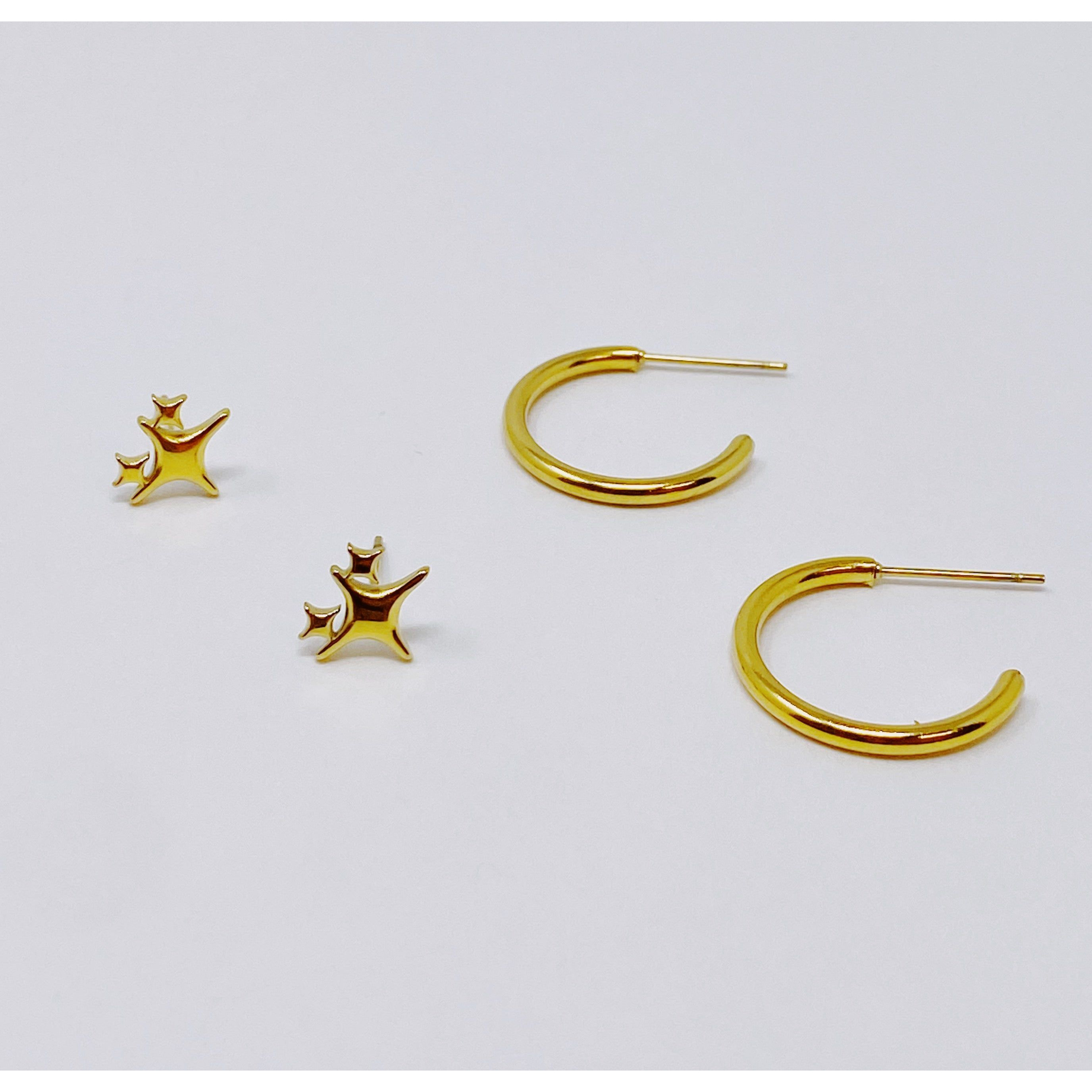 Magic Twinkle And Hoop Earring Set Of 2