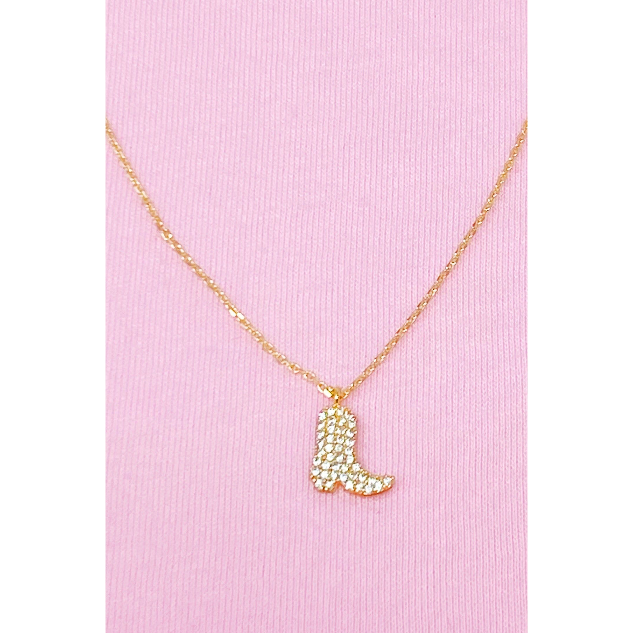Glam Cow Girl Boot Necklace