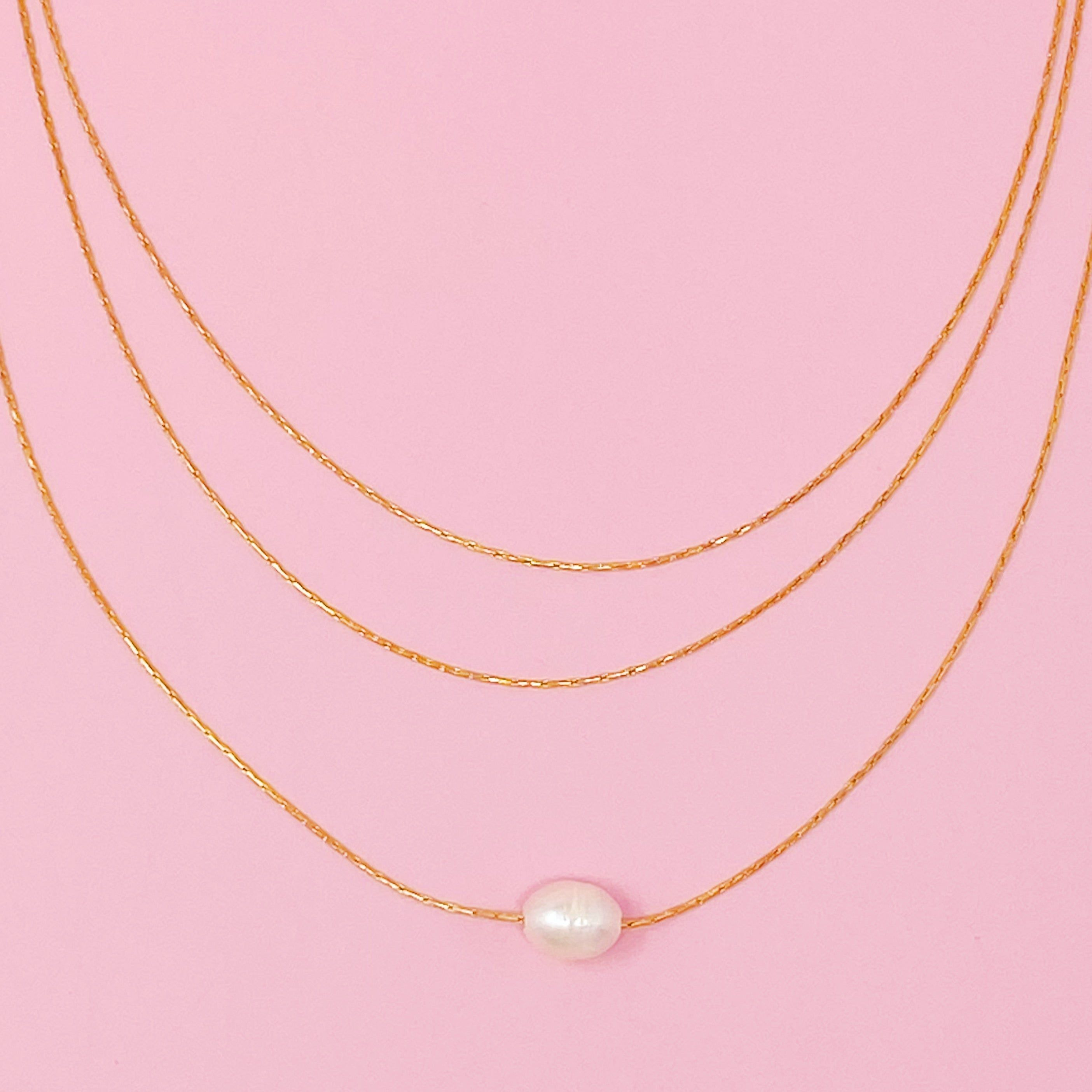 Layered Freshwater Pearl Pendant Necklace