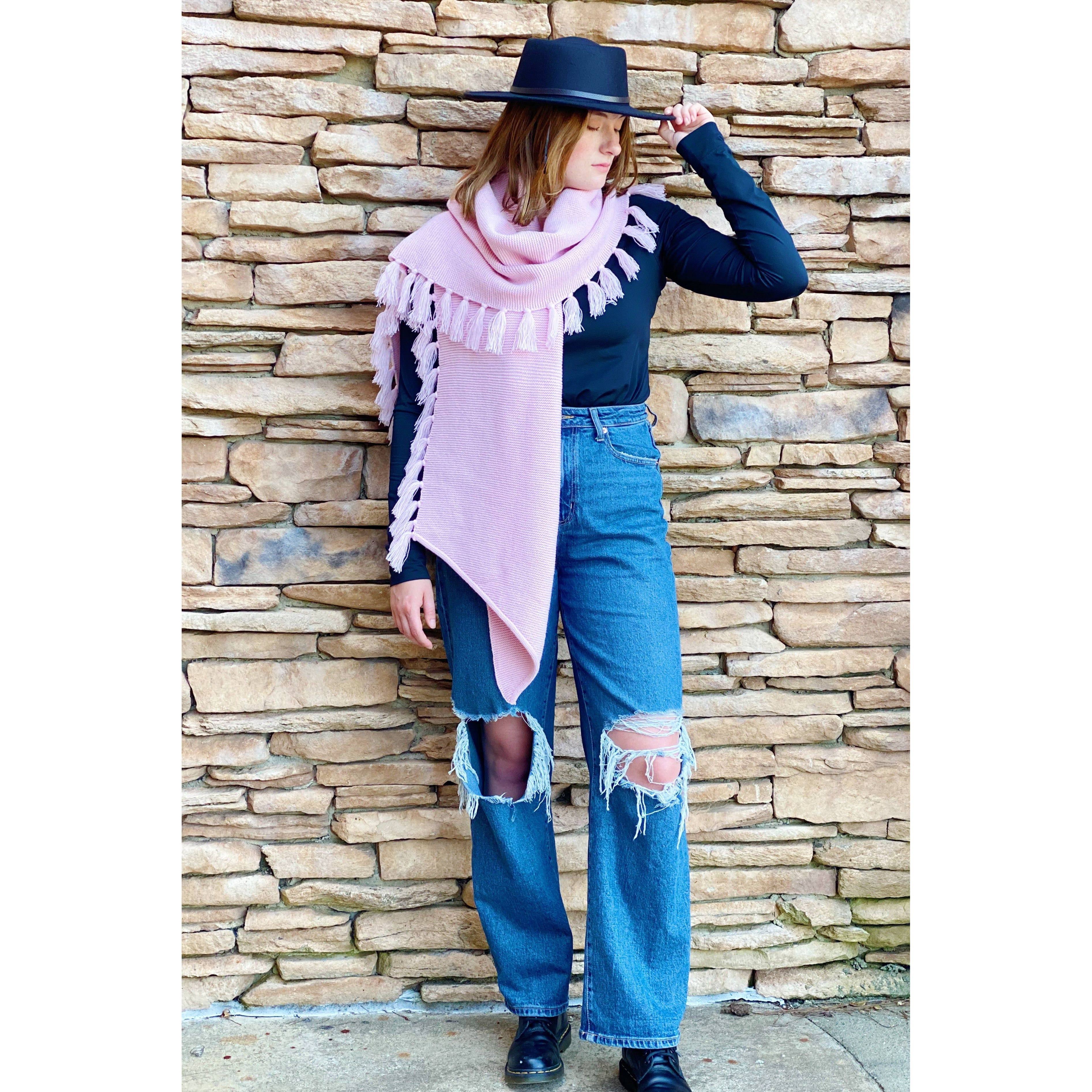 Feminine Fringe Blanket Scarf