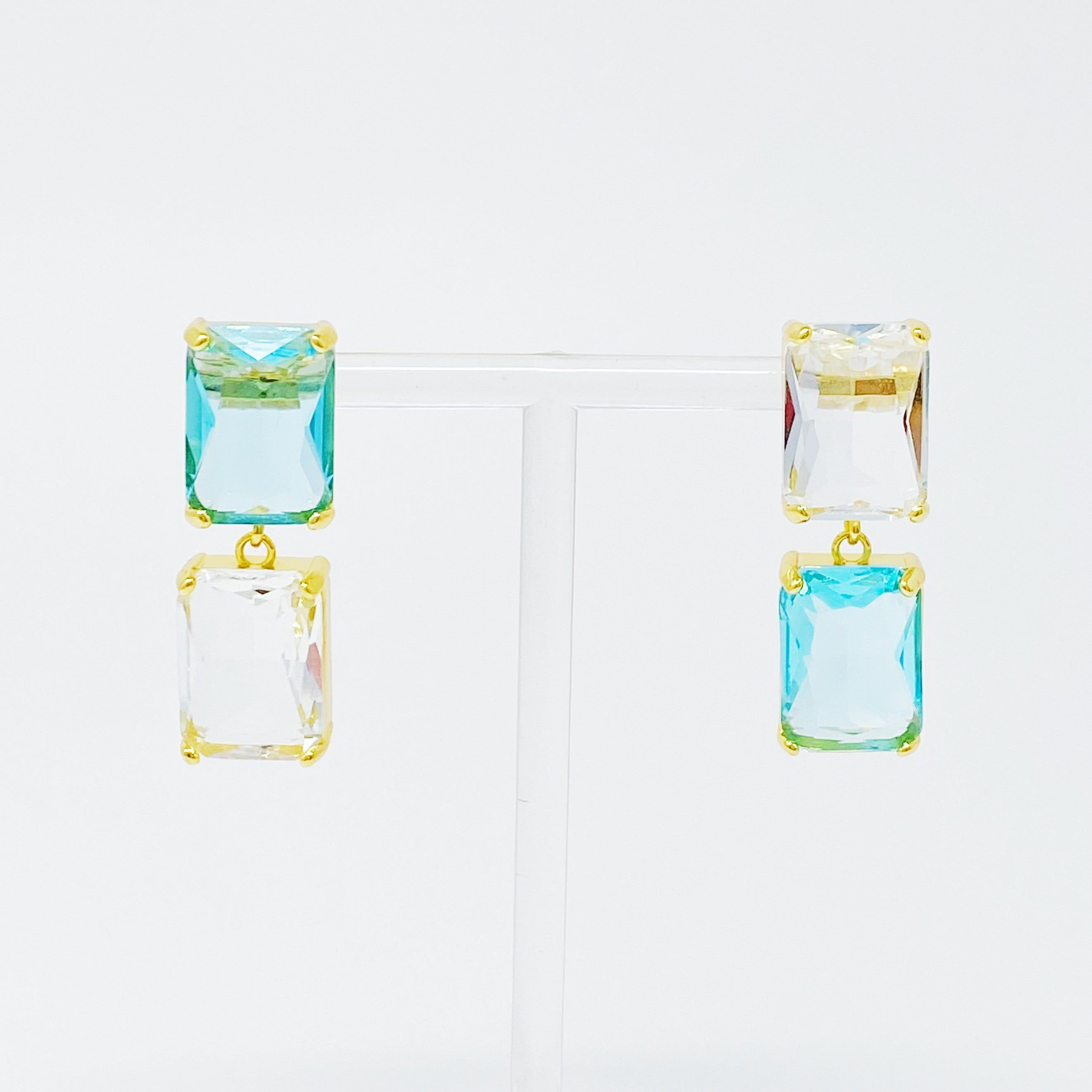 Princess Double Jeweled Earrings