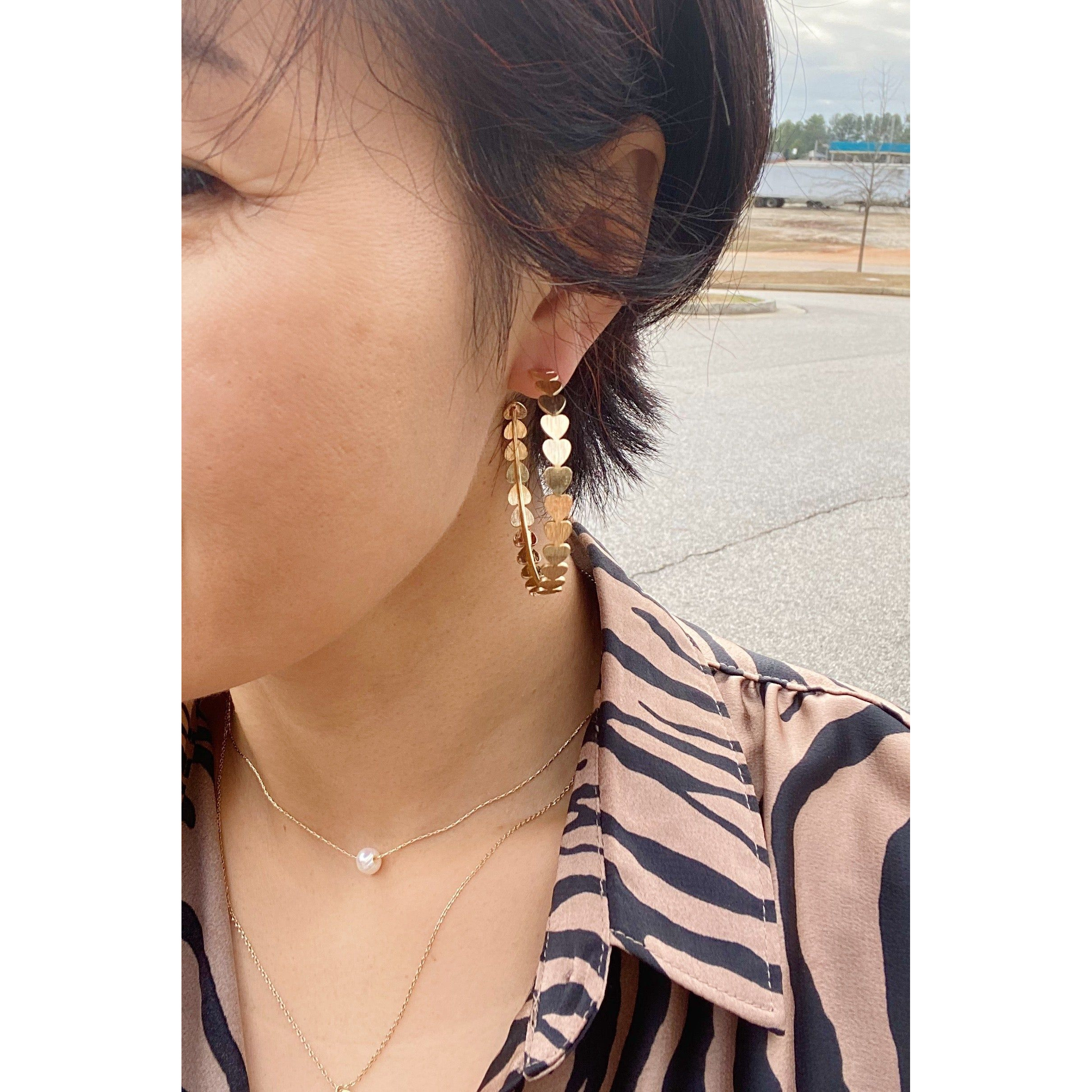 Playful Heart Hoop Earrings