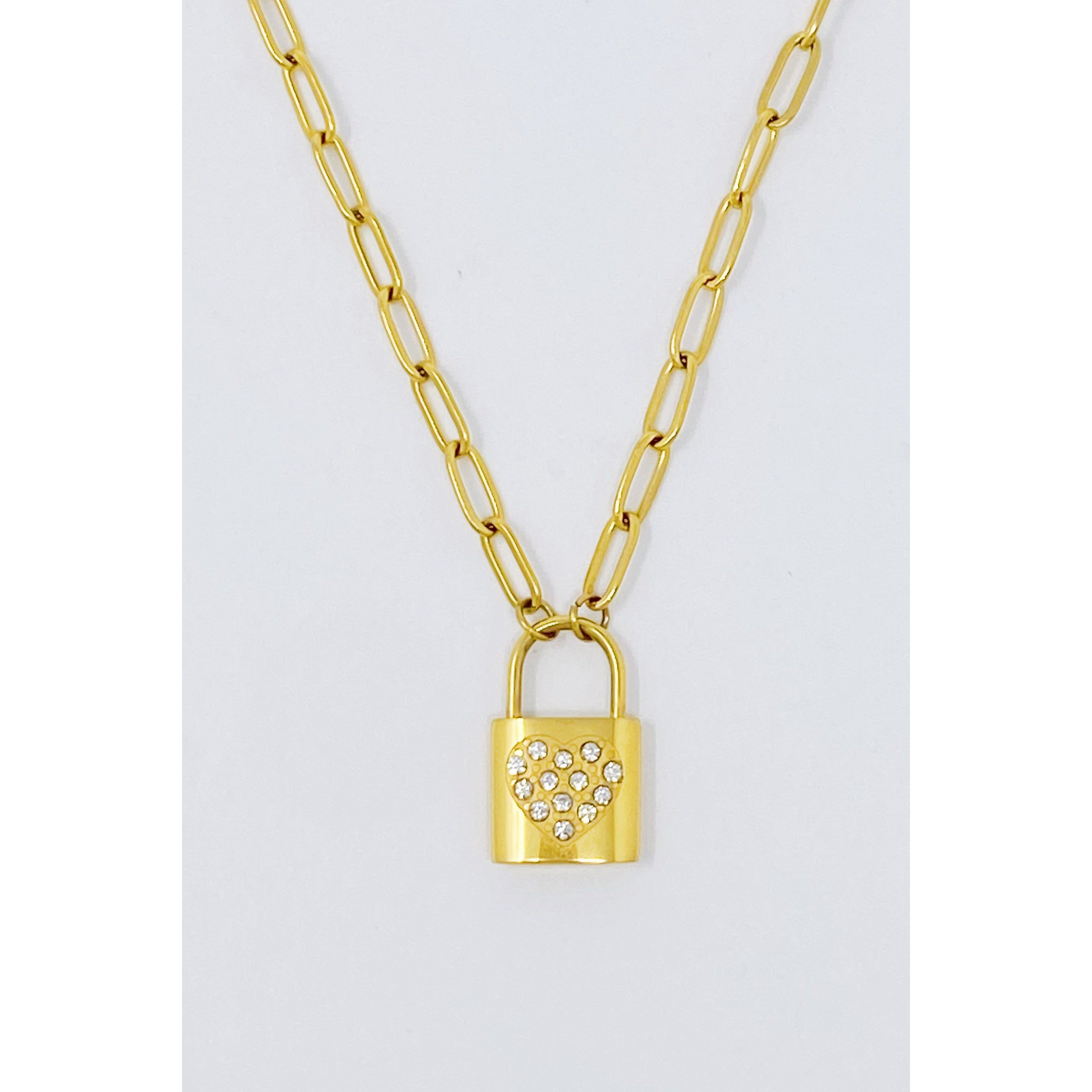 Locked In Shiny Heart Necklace