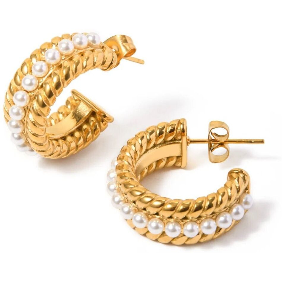 My Lady Pearl Mix Hoop Earrings