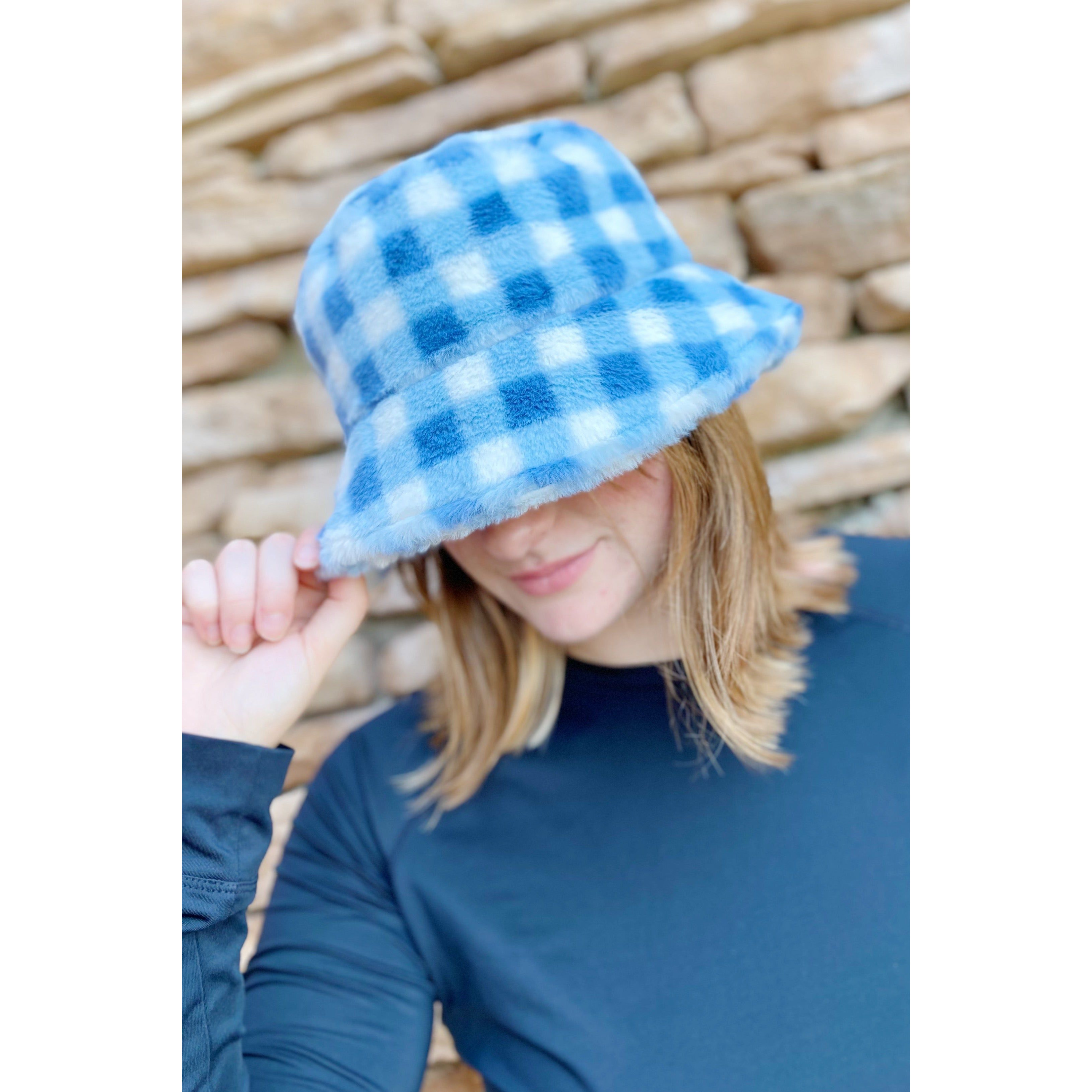 Super Cozy Checkered Bucket Hat