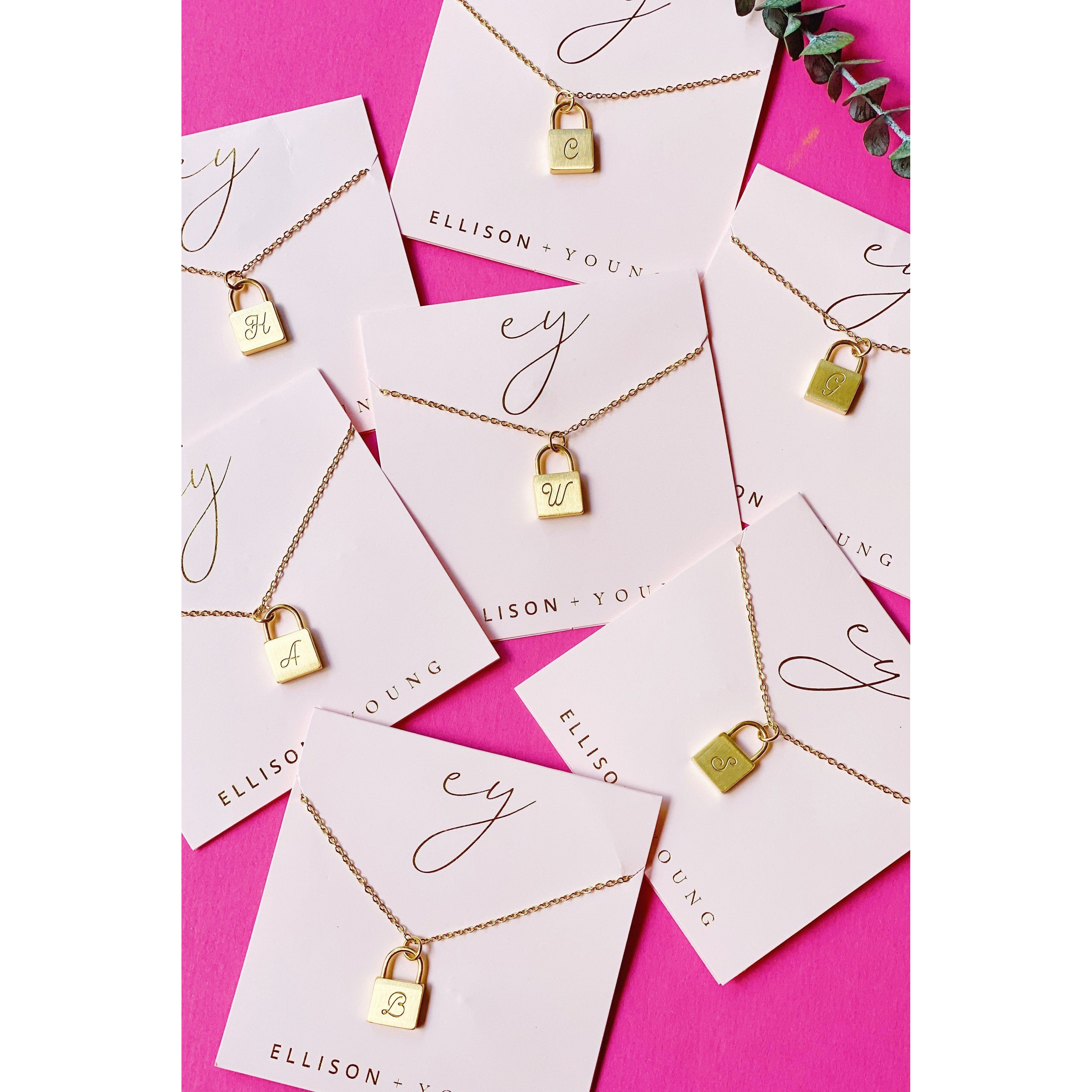 Scripted Notes Locket Initial Necklace