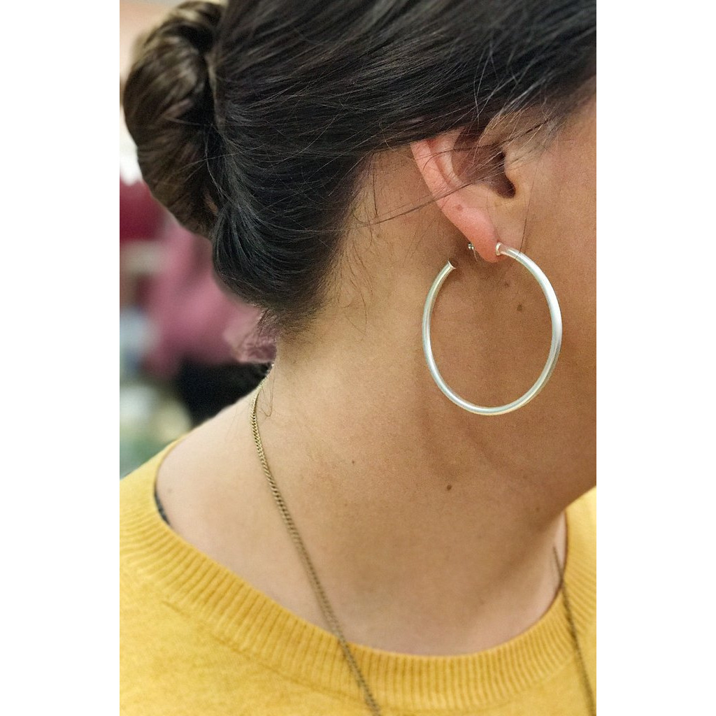 The Best Of Hoops Earrings, Matte Silver