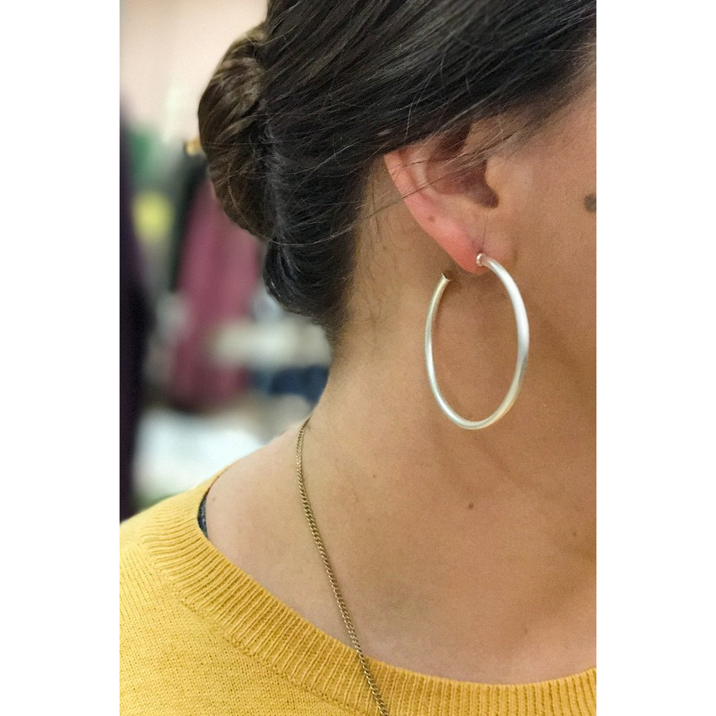 The Best Of Hoops Earrings, Matte Silver