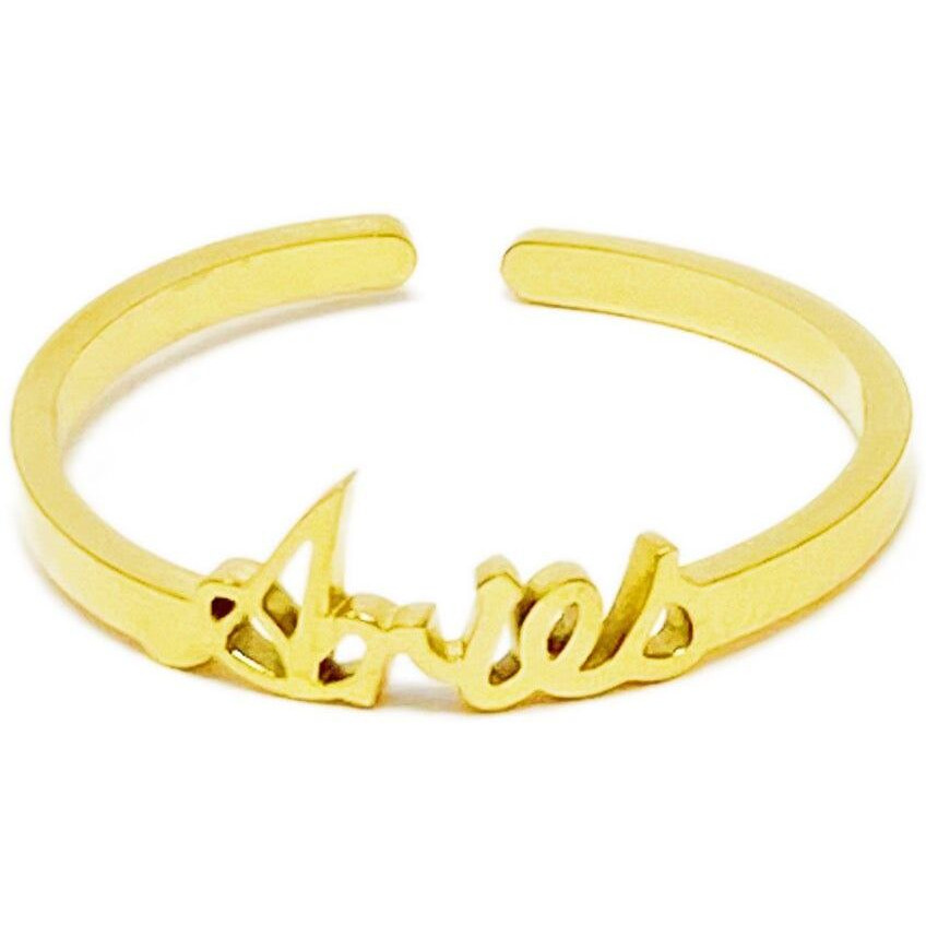 Scripted Zodiac Ring