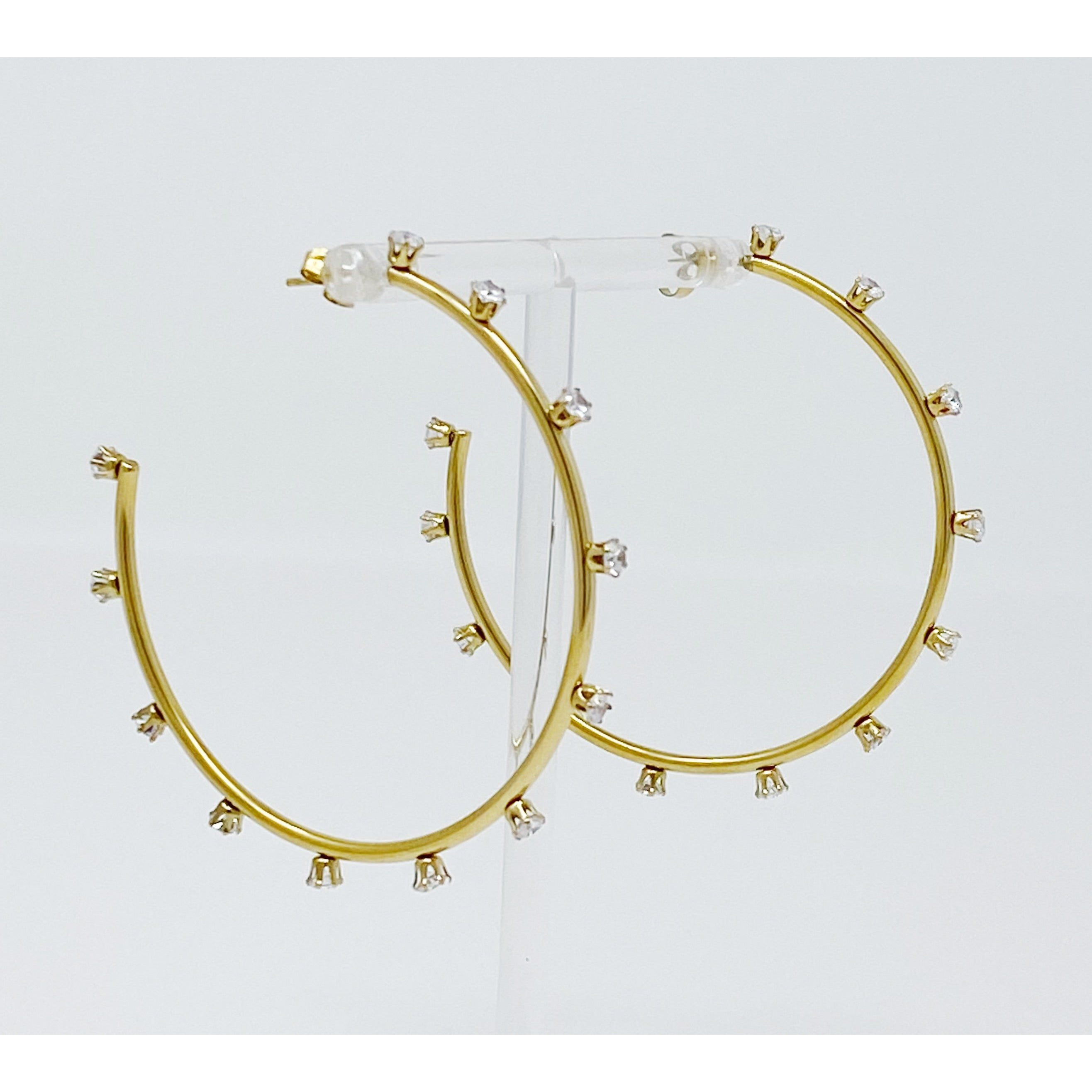 Slim & Jeweled Hoop Earrings