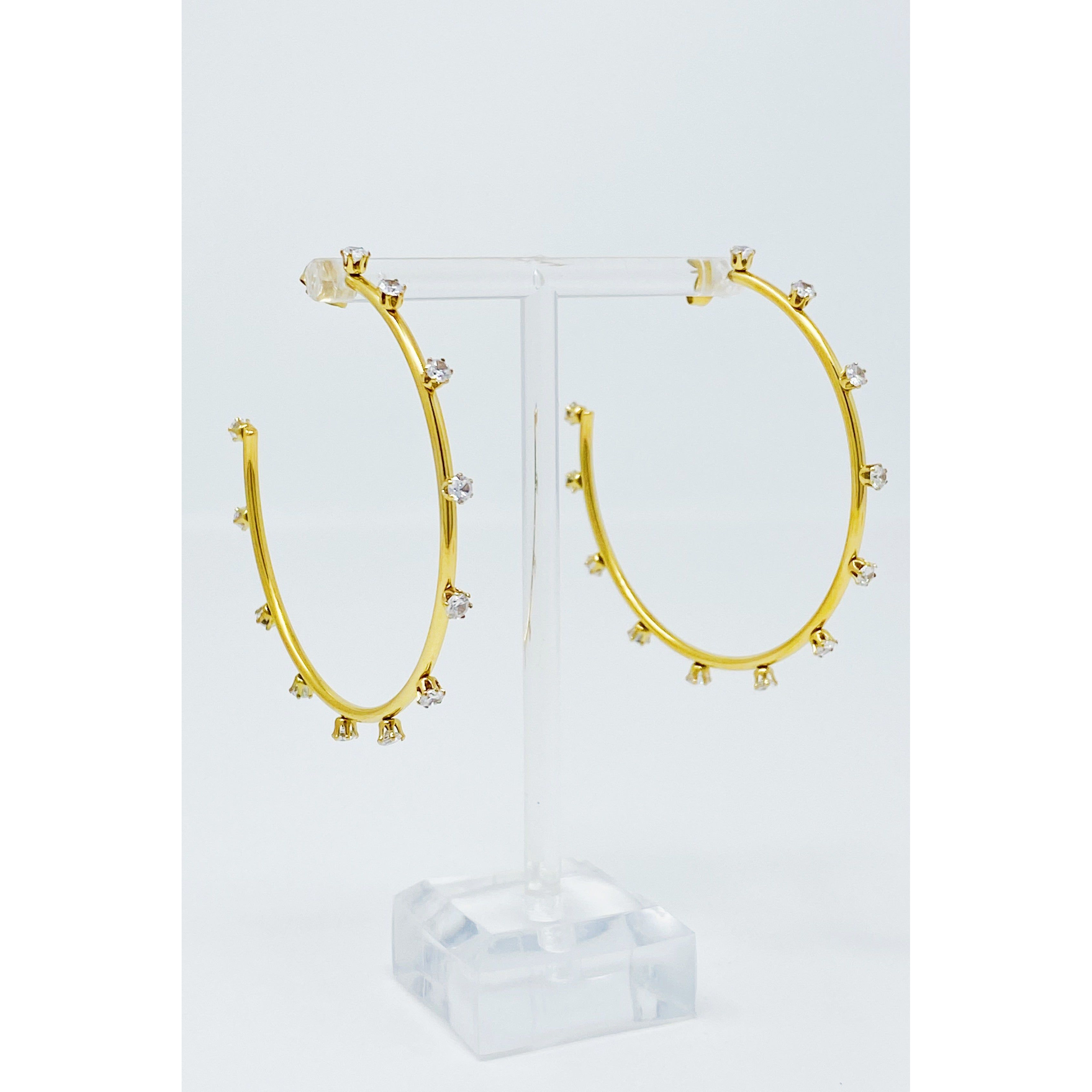 Slim & Jeweled Hoop Earrings