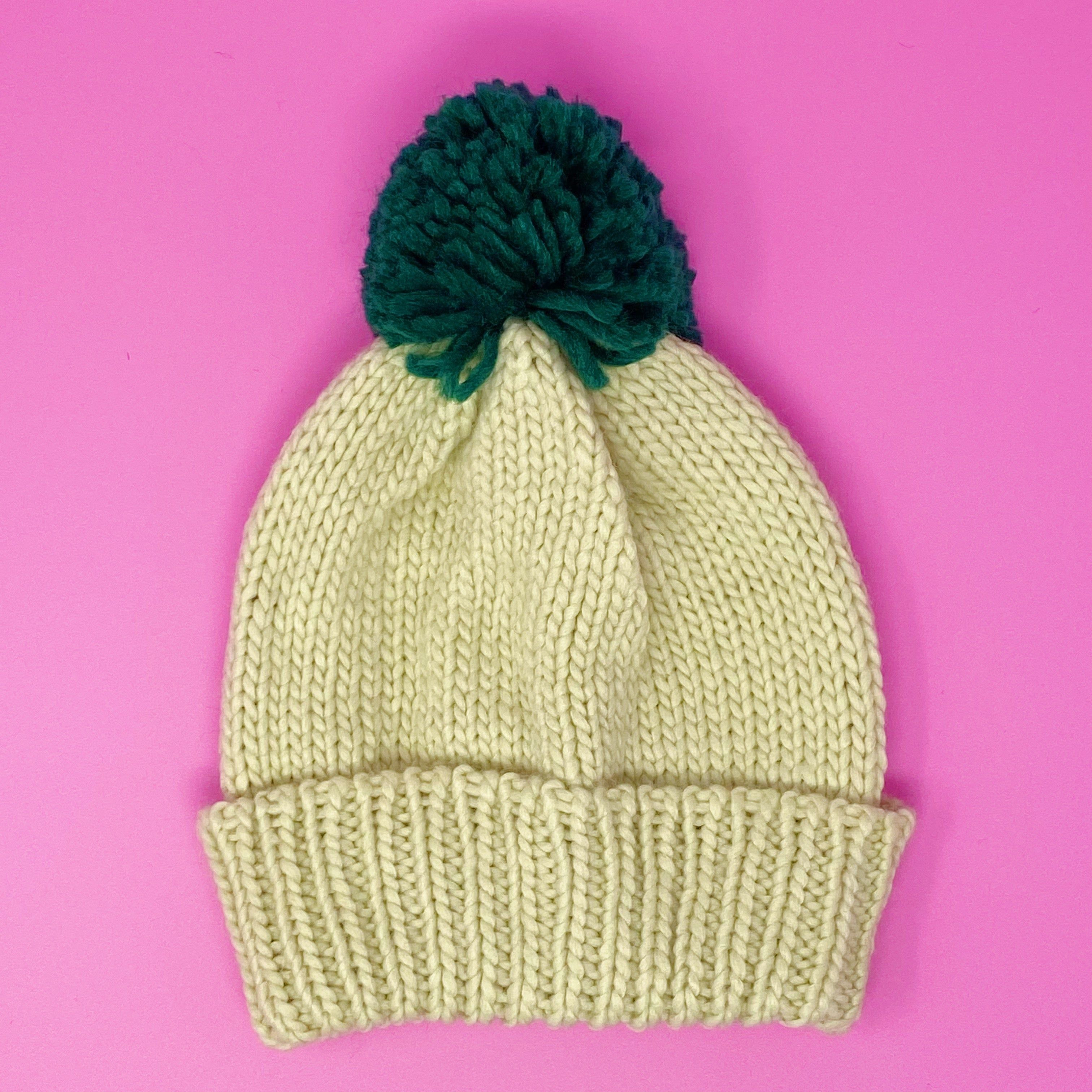 Vintage Charm Color Pom Beanie