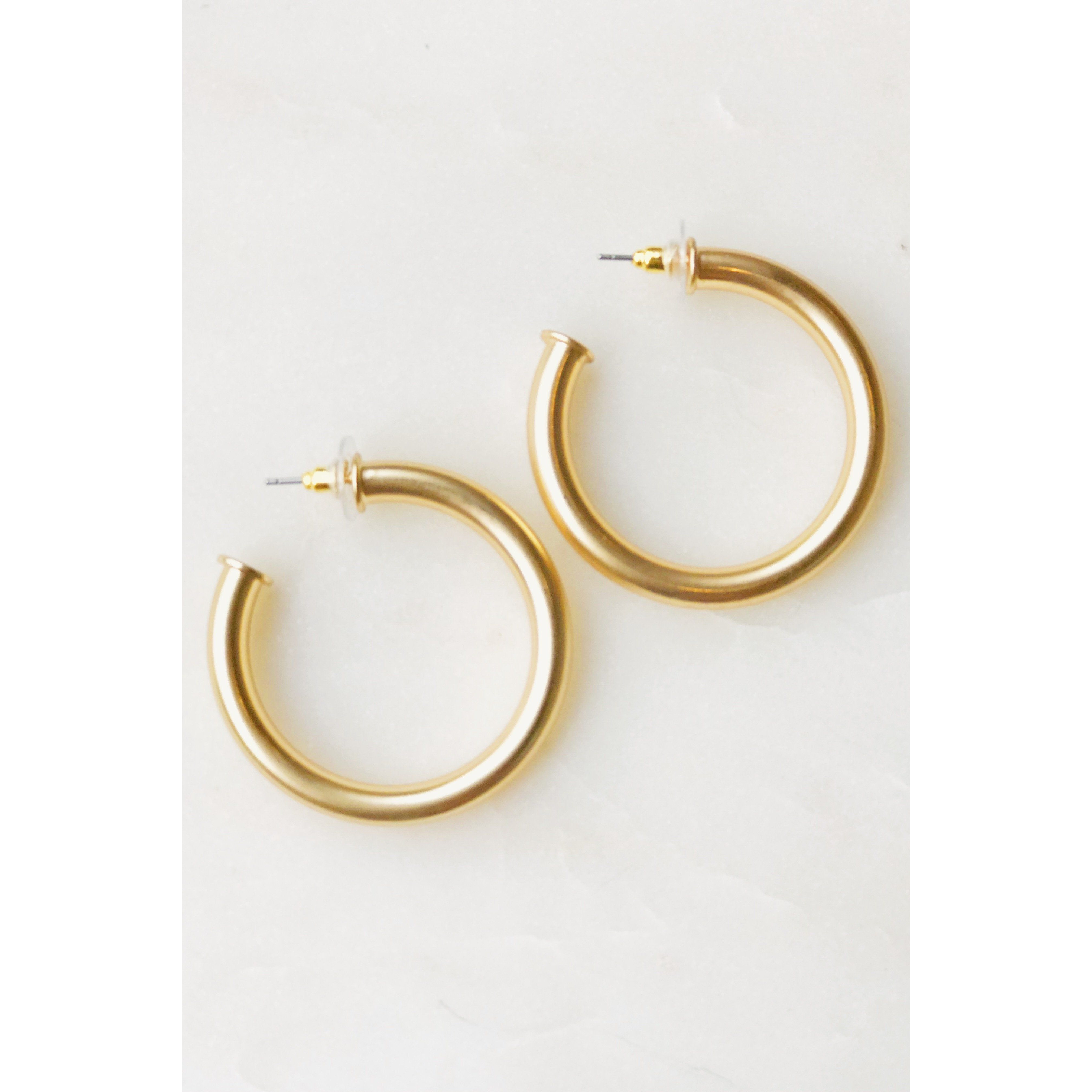 Upper Class Taste Hoop Earrings, Small Gold