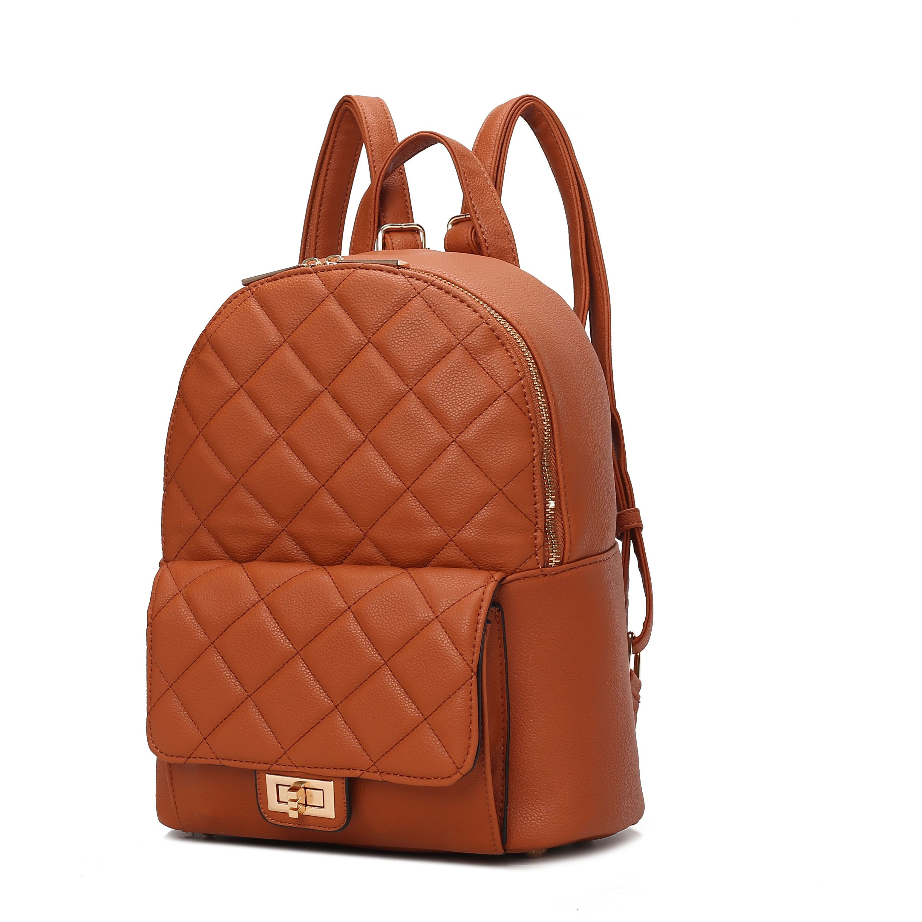 MKF Collection Dimitria Quilted and Smooth Women Backpack, Bookbag Purse Handbag Travel Daypack Bag By Mia K