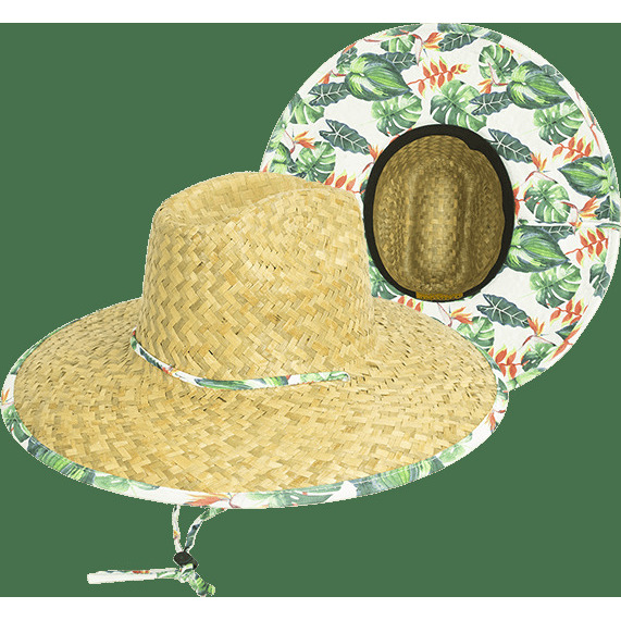 Kenny Hibiscus Underbrim Straw Lifeguard Hat