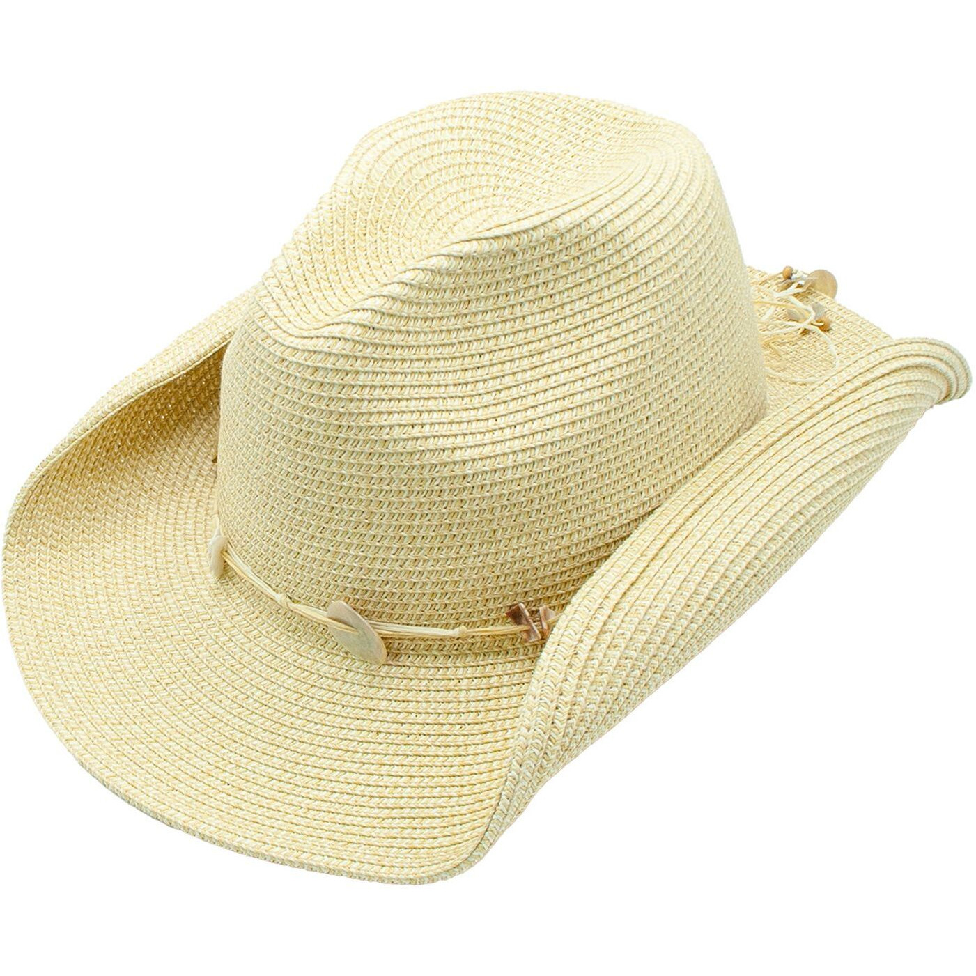 Pearl Toyo Straw Seashell Adjustable Resort Hat