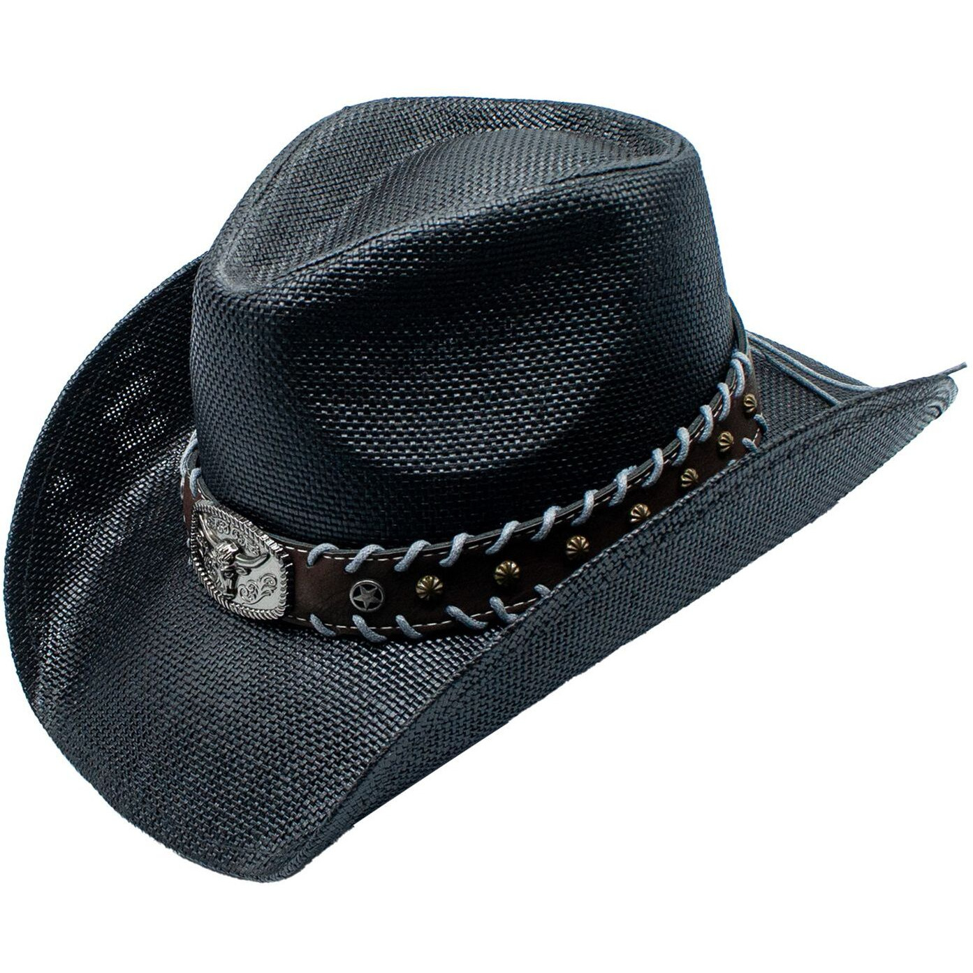 Sax Toyo Straw Buckle Steer Star Western Drifter Cowboy Hat