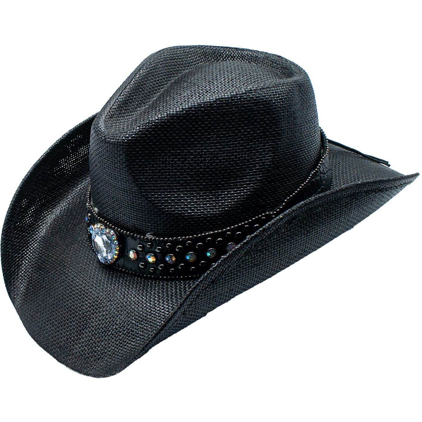 Corona Straw Crystal Studded Drifter Cowboy Hat