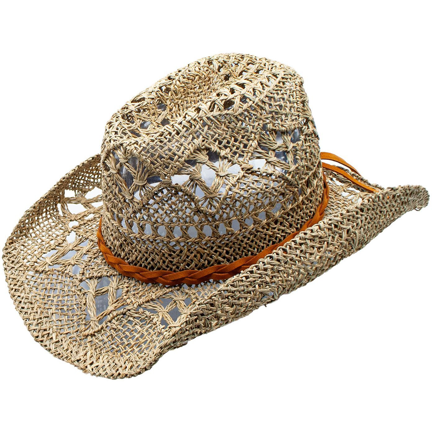 Gile Seagrass Braided Band Beach Sun Drifter Cowboy Hat