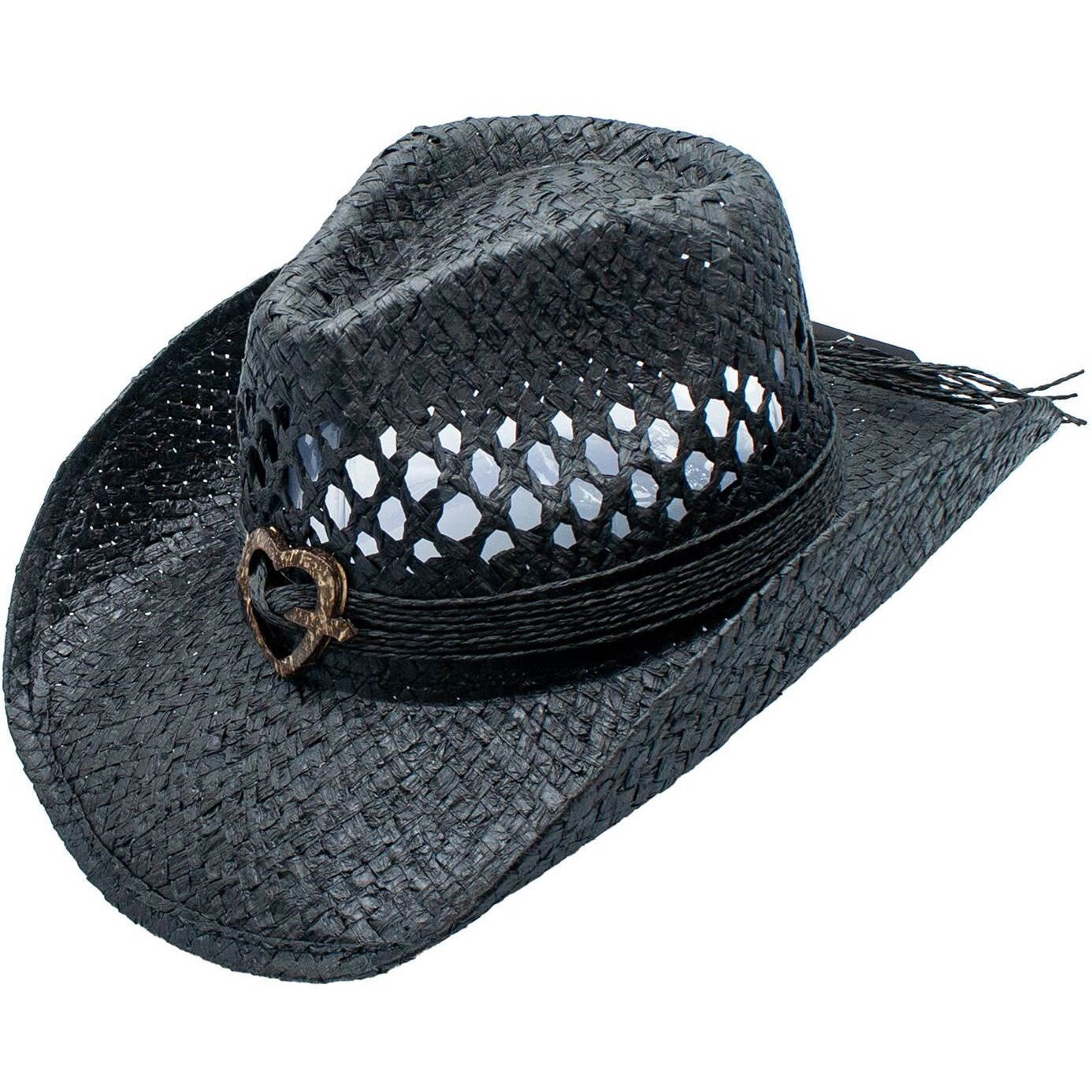 Cupid Toyo Straw Heart Wrapped Band Drifter Cowboy Hat