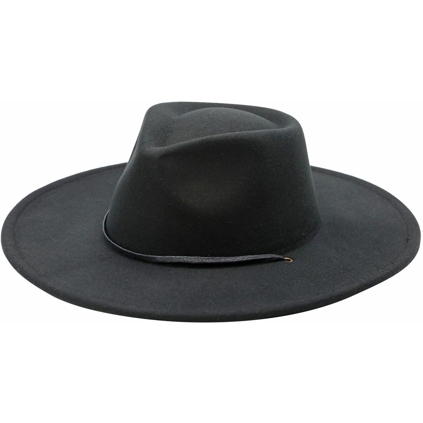 Williamsburg Ultra Felt Faux Leather Cord Wide Brim Hat