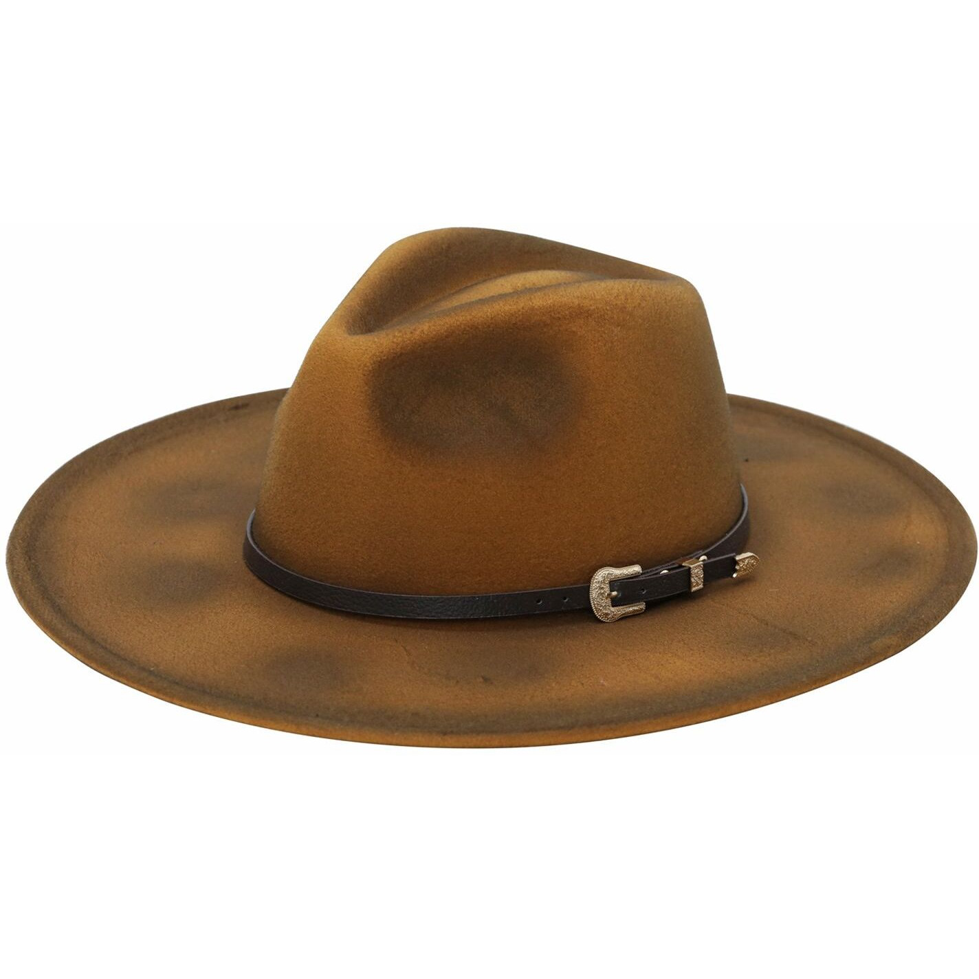 Dillard Ultra Felt Faux Leather Cord Wide Brim Hat