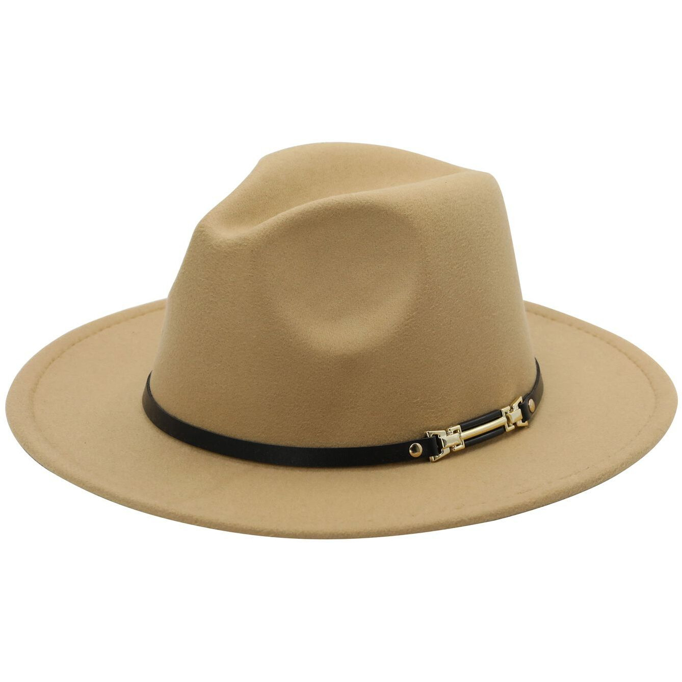 Southern Charm Ultra Felt Faux Leather Band Wide Brim Hat