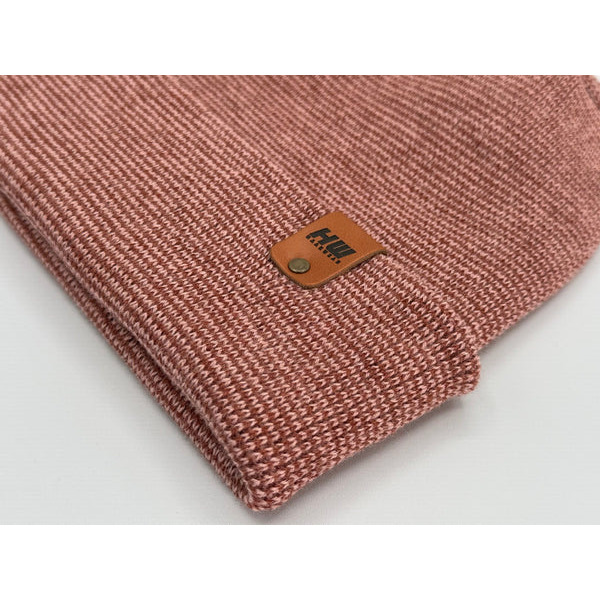 Haakwear Theta Stitch Fusion Cuffed Beanie (Patent Pending Design)-Pink/Burgundy, Made in USA