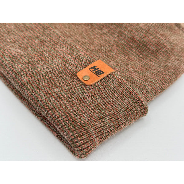 Haakwear Theta Stitch Fusion Cuffed Beanie (Patent Pending Design)-Green/Burgundy, Made in USA